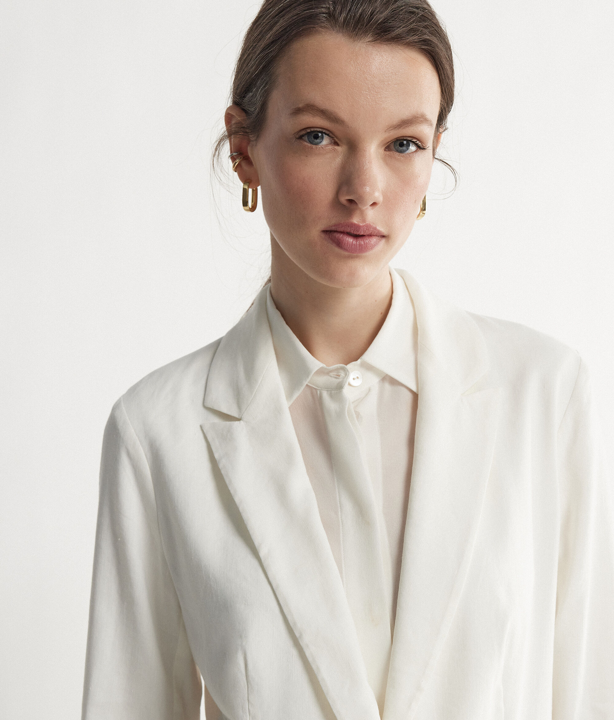 Linen Viscose Single-Breasted Jacket