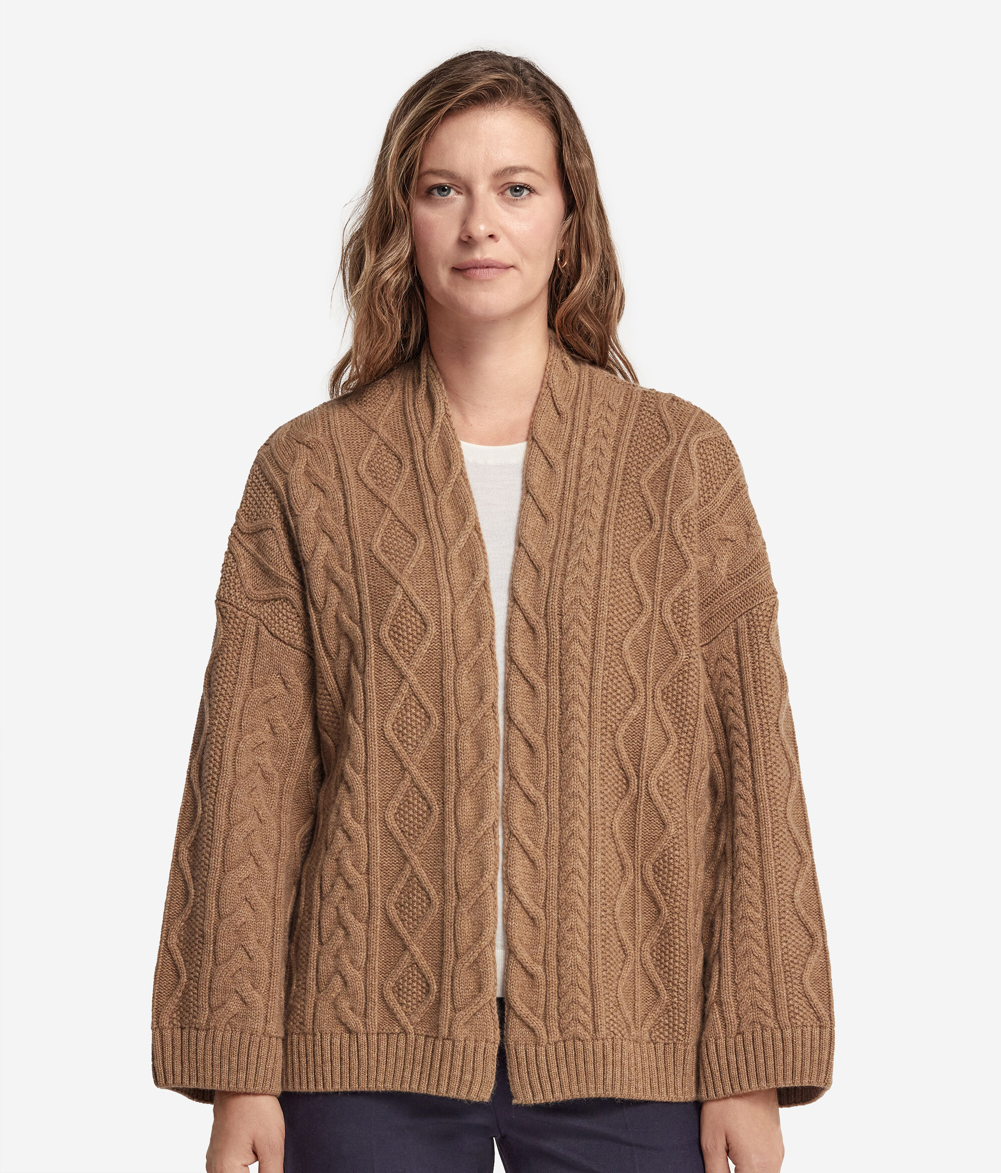 Cashmere Cape with Different Cable Stitches Pattern