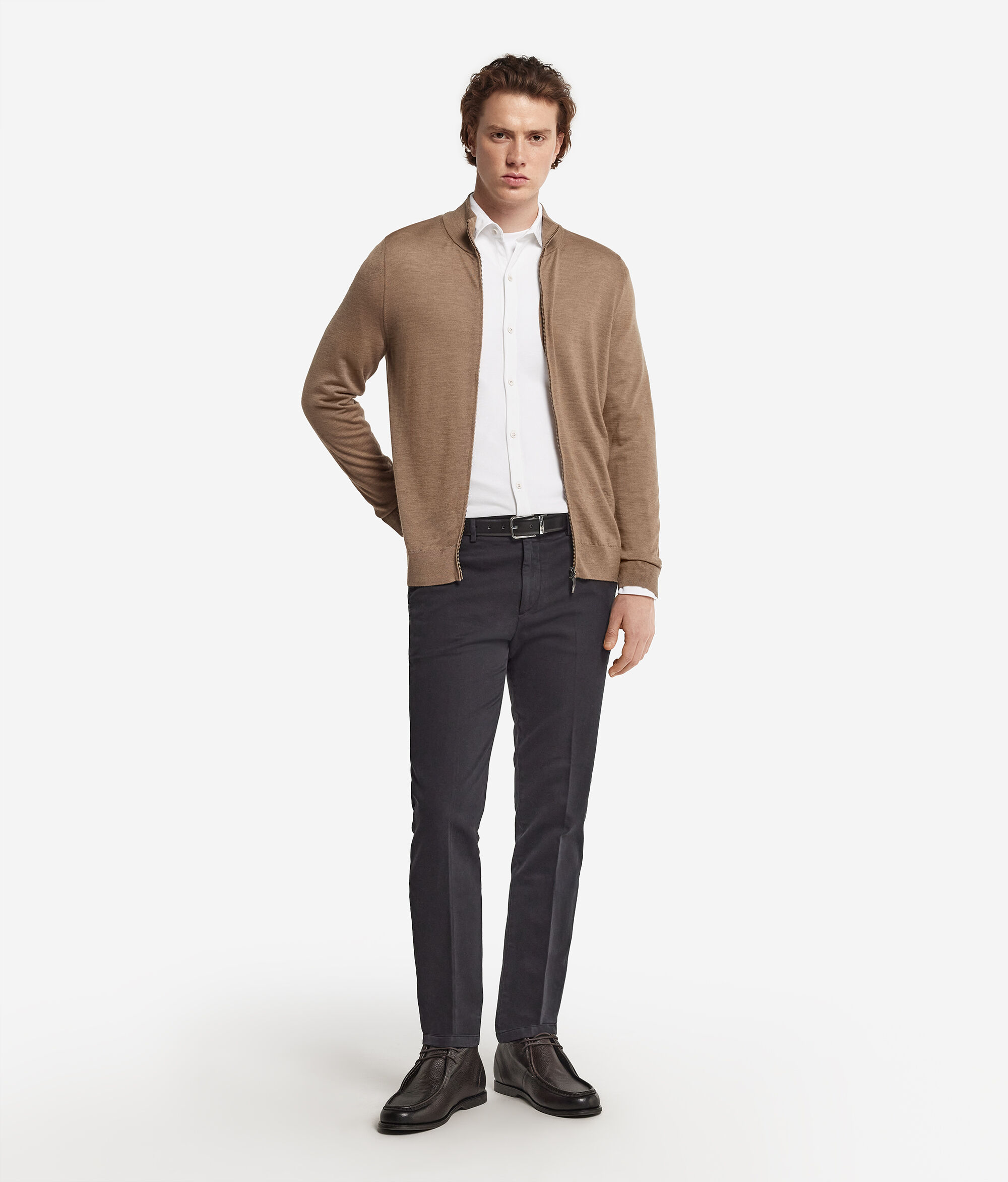 Cárdigan con cremallera de cashmere