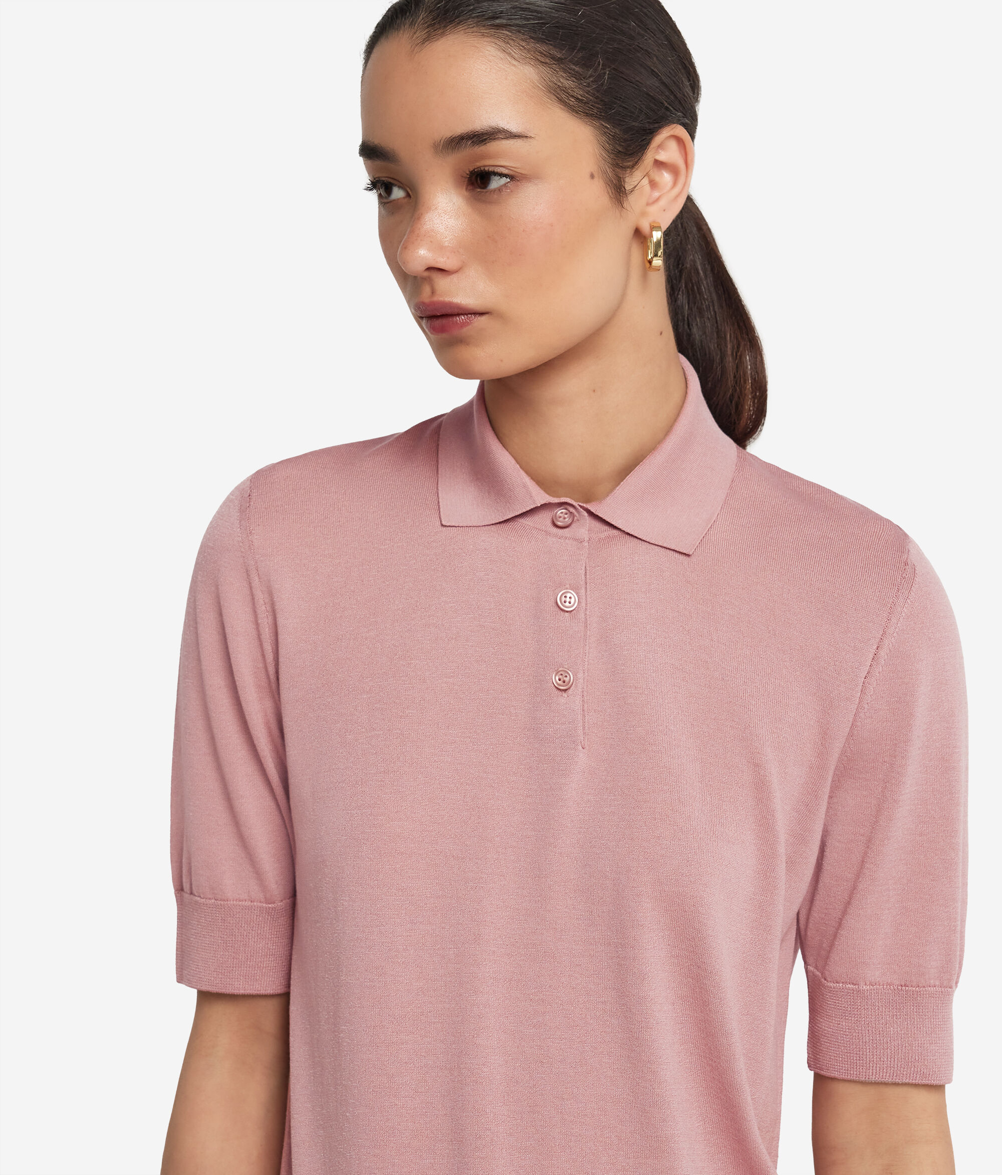 Polo en soie et coton