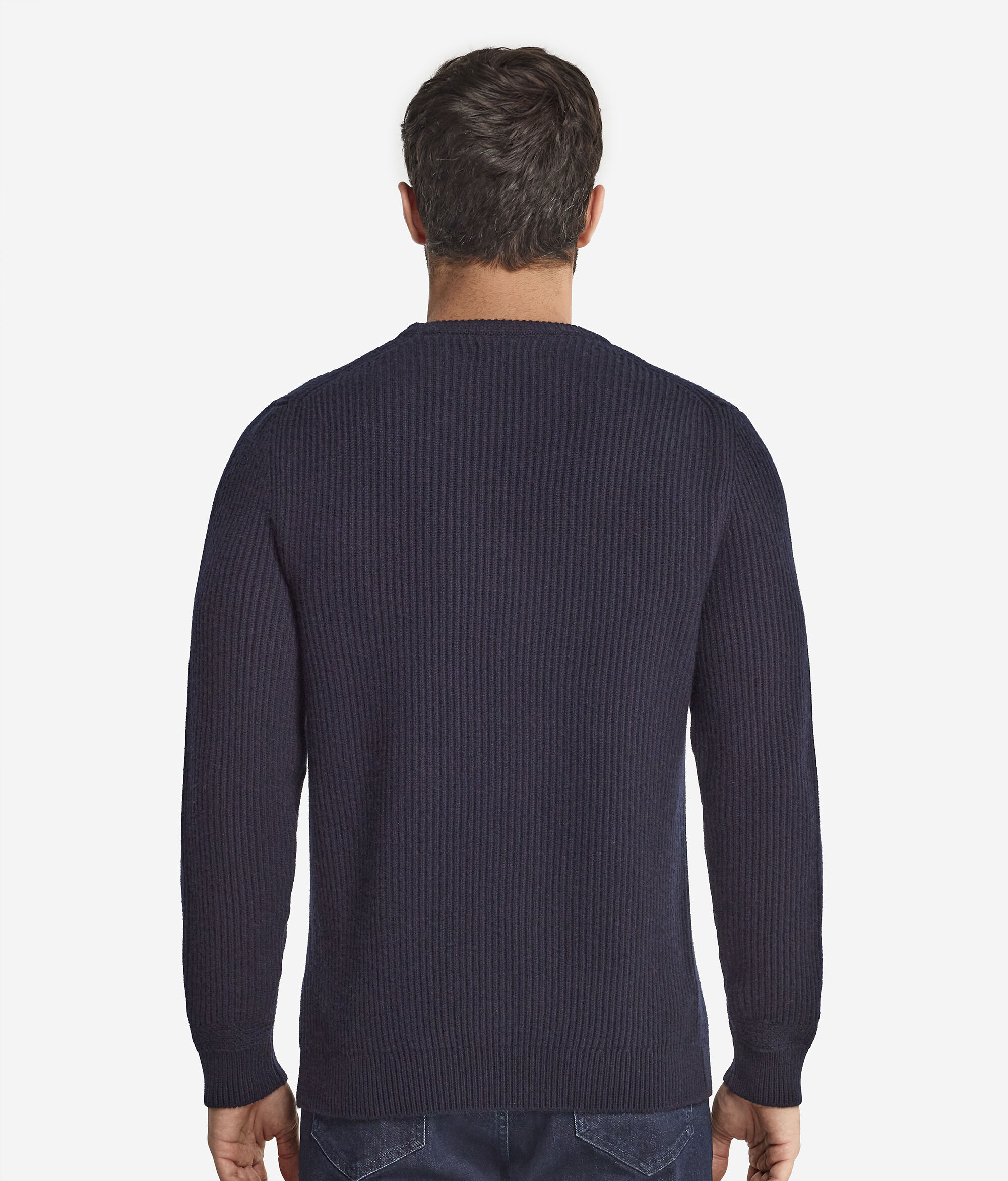 Ultrasoft Cashmere Round-Neck Jumper in Fisherman’s Rib Knit