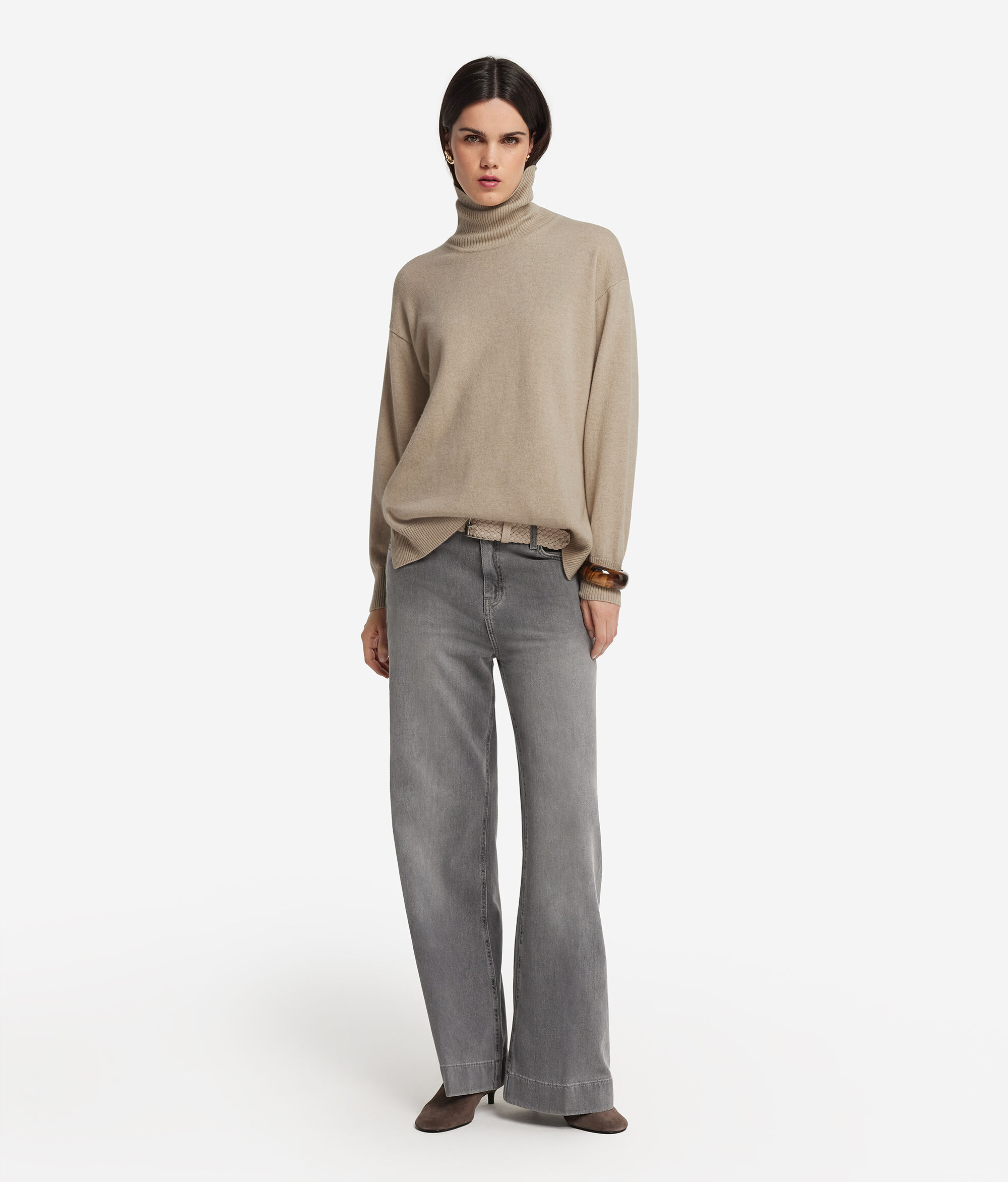 Ultrasoft Cashmere Turtleneck with Slits