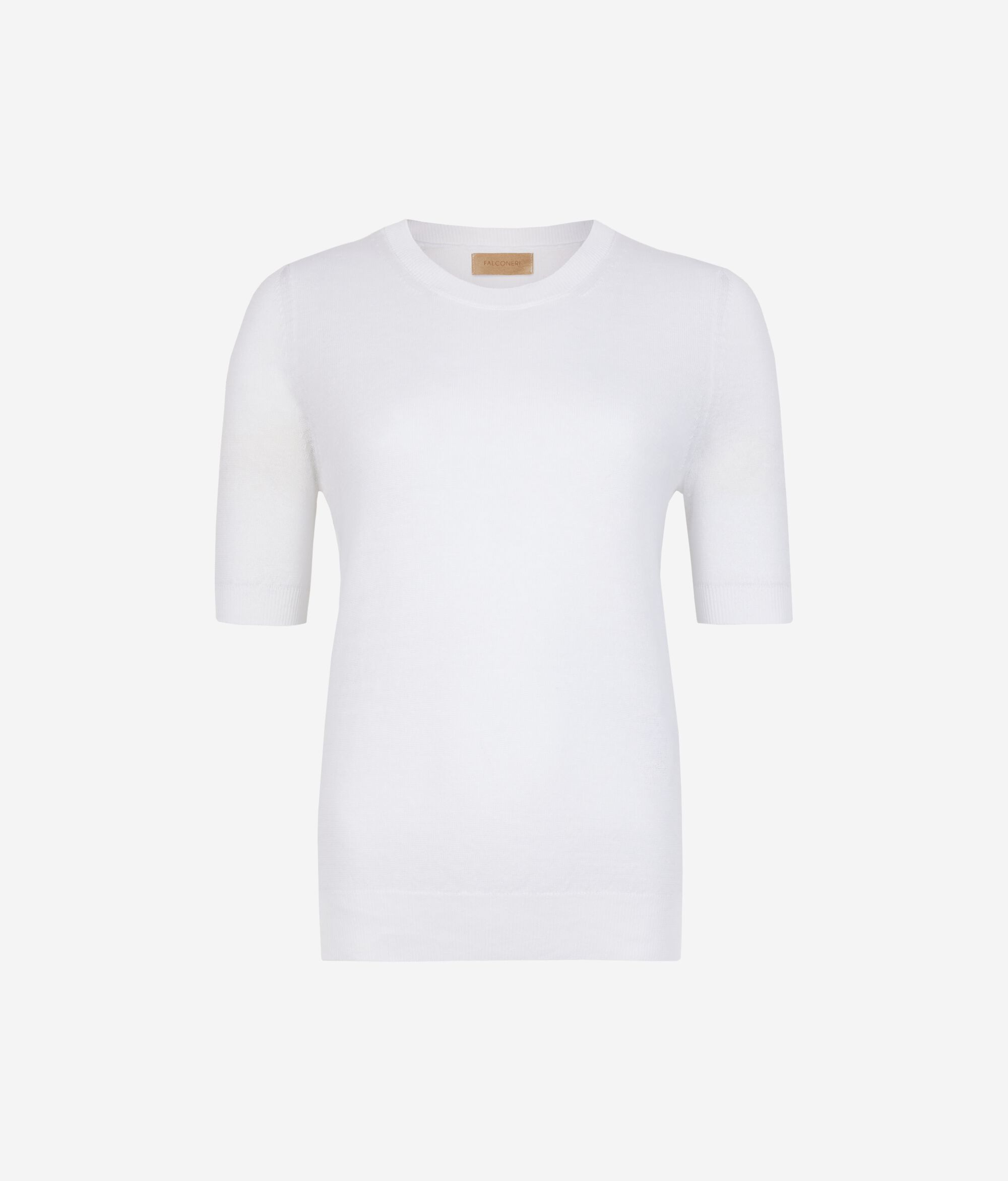 T-shirt à col rond en lin et coton