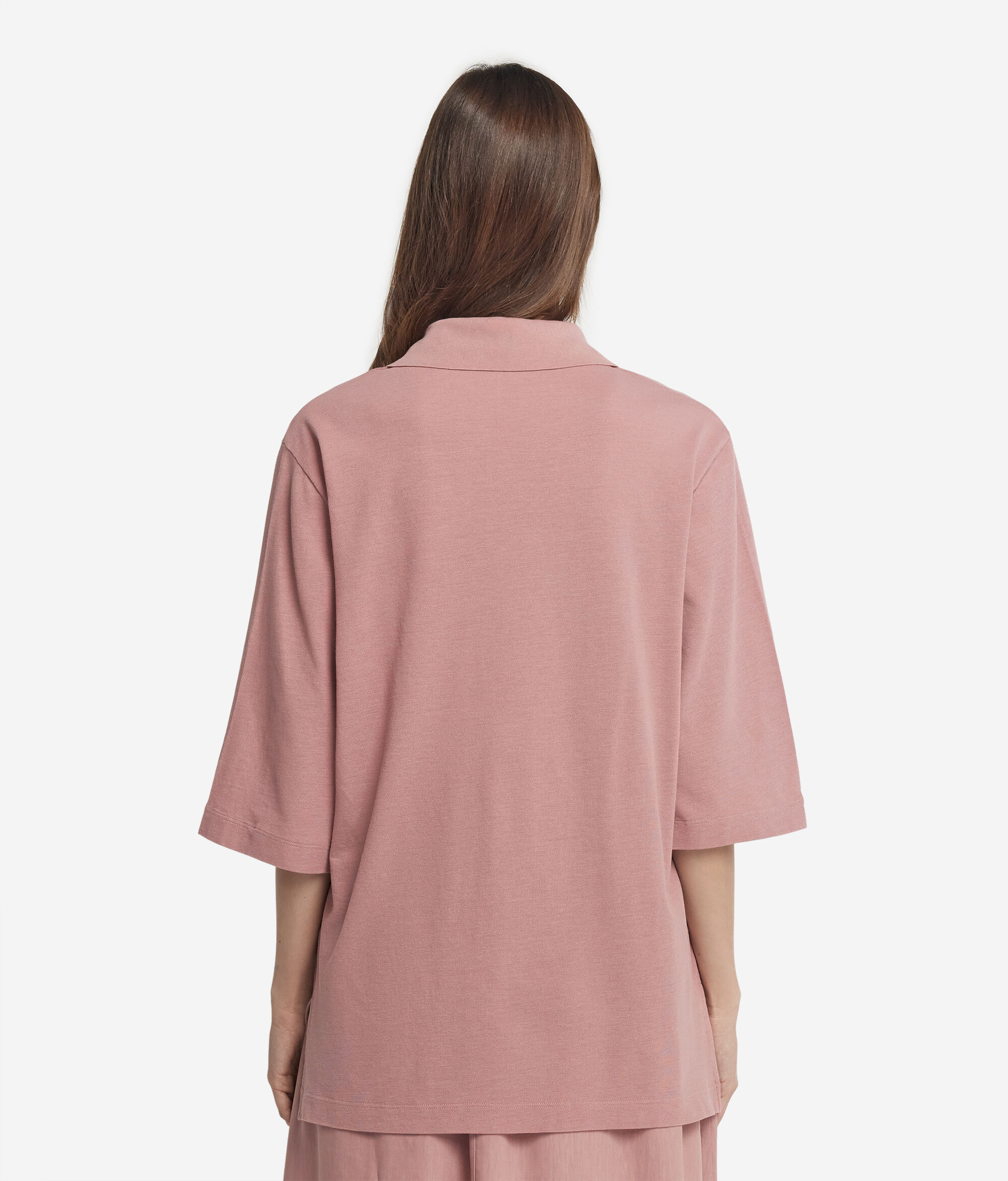 Cotton Piqué and Silk Polo Shirt