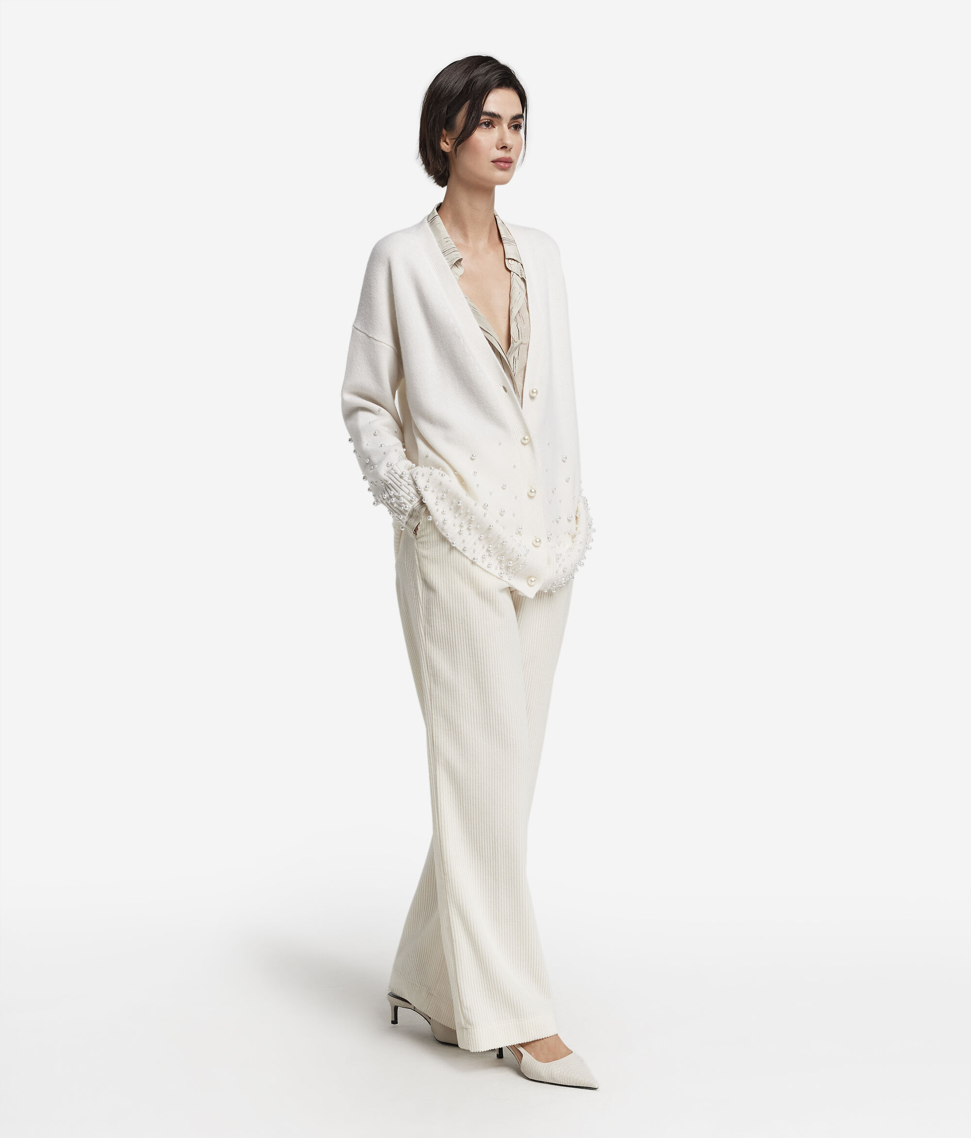 Ultrasoft Cashmere cardigan with beads