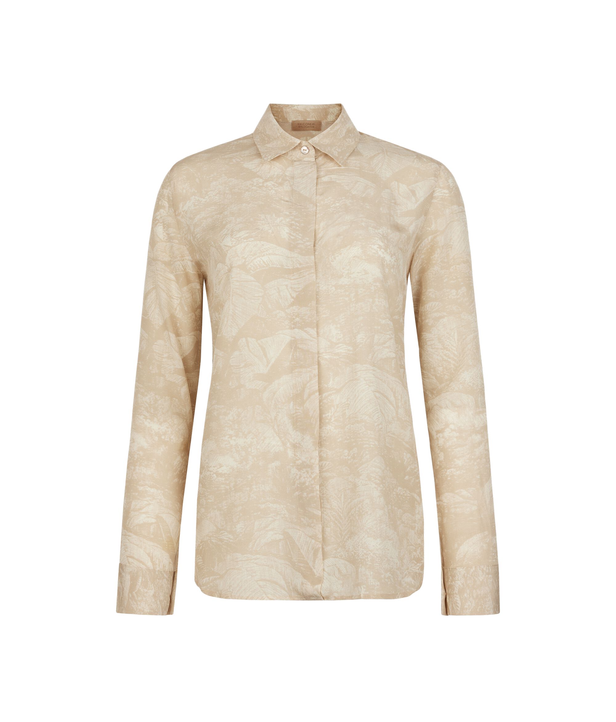 Printed Silk Shirt with Collar