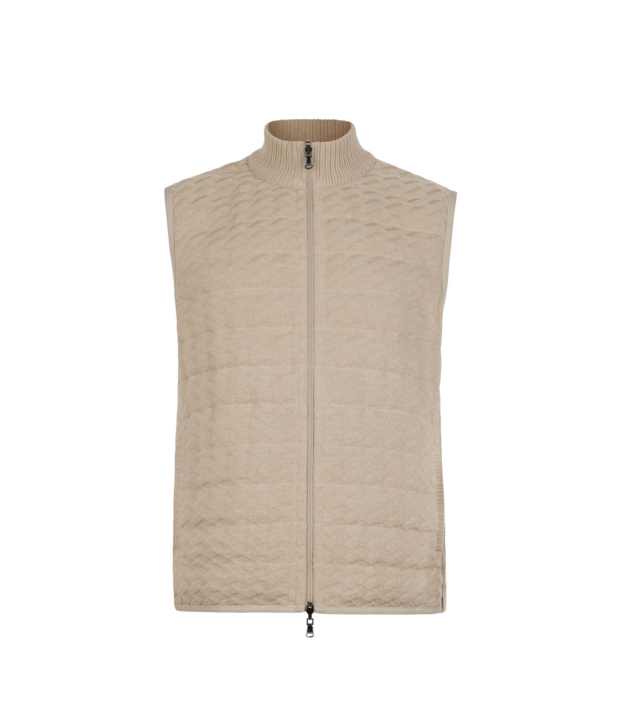 Colete acolchoado tricotado em Caxemira Ultrafine