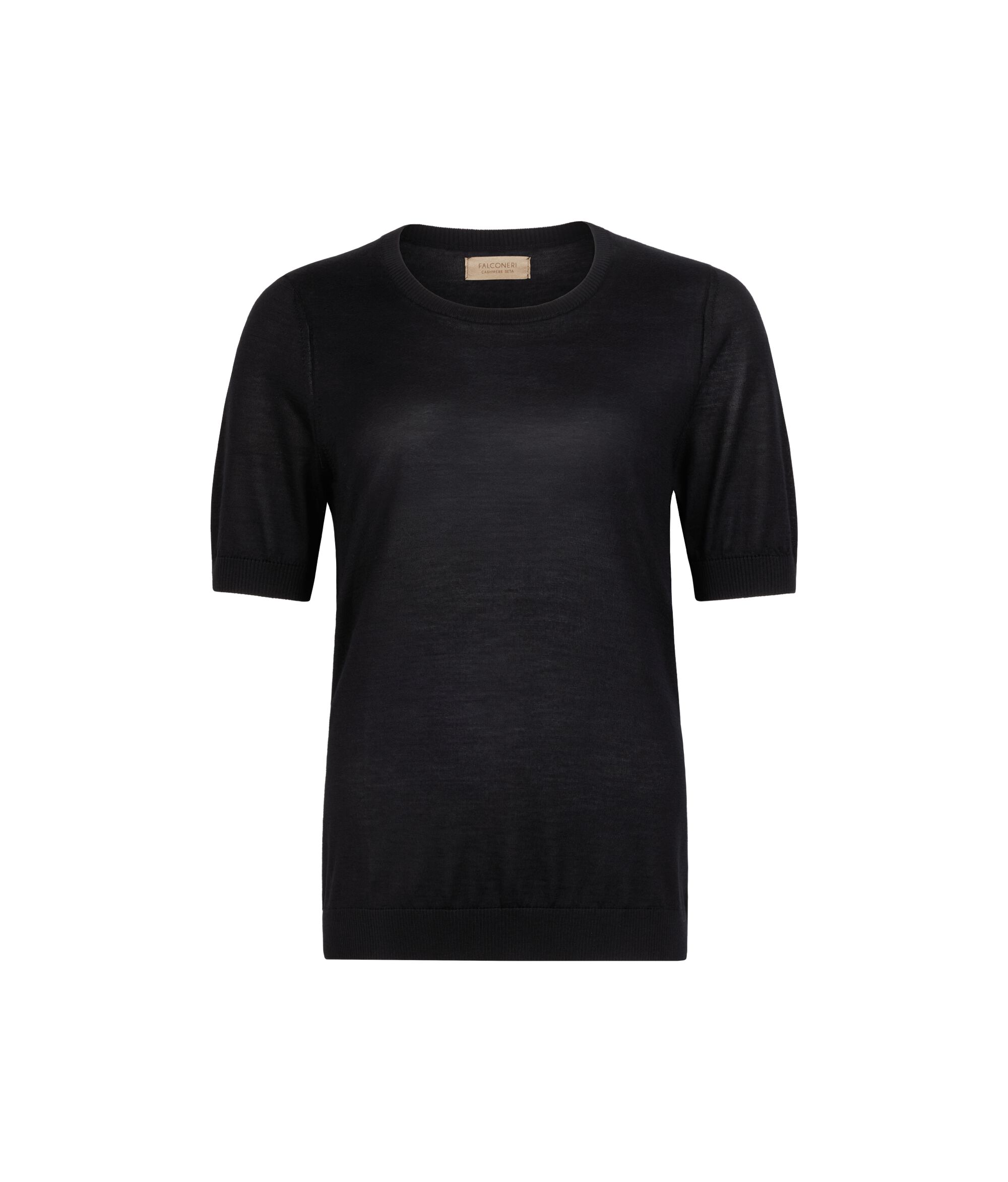 Rundhals-Tshirt mit kurzen Ärmeln aus Silkfine