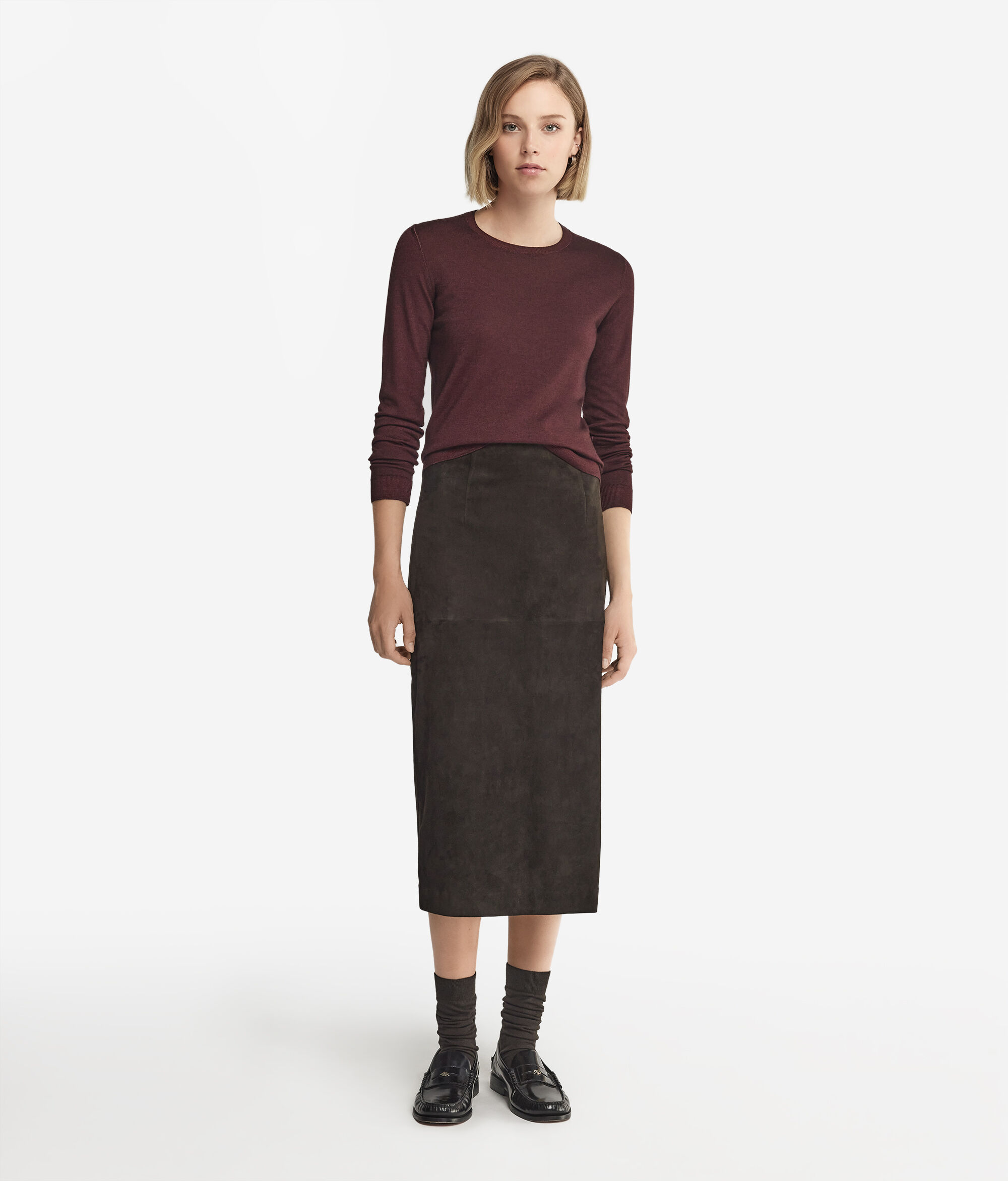 Camisola com Decote Redondo em Ultrafine Cashmere