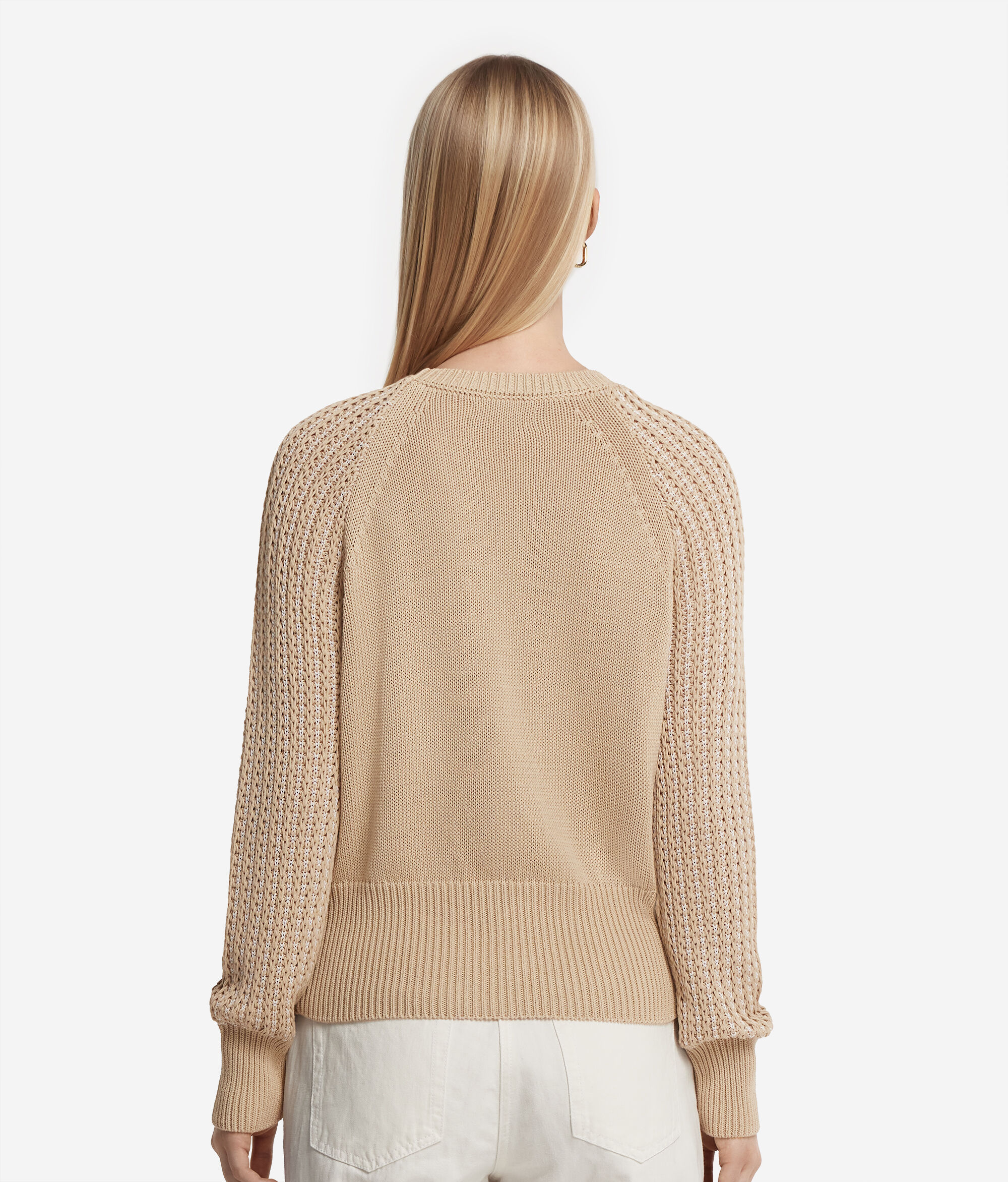 Round-Neck Jumper with Detailed Sleeves
