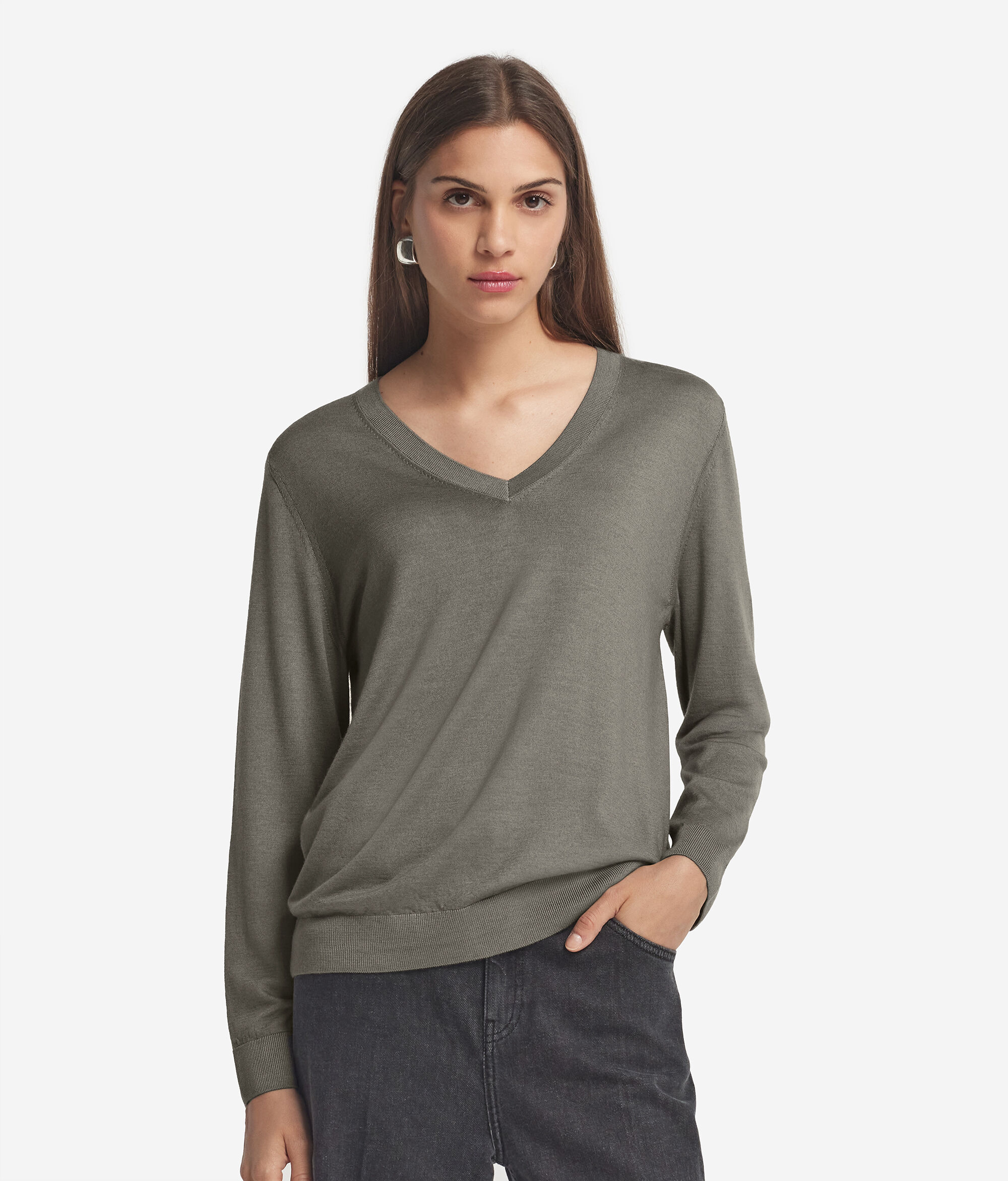 Pullover mit V-Ausschnitt aus Kaschmir Ultrafine