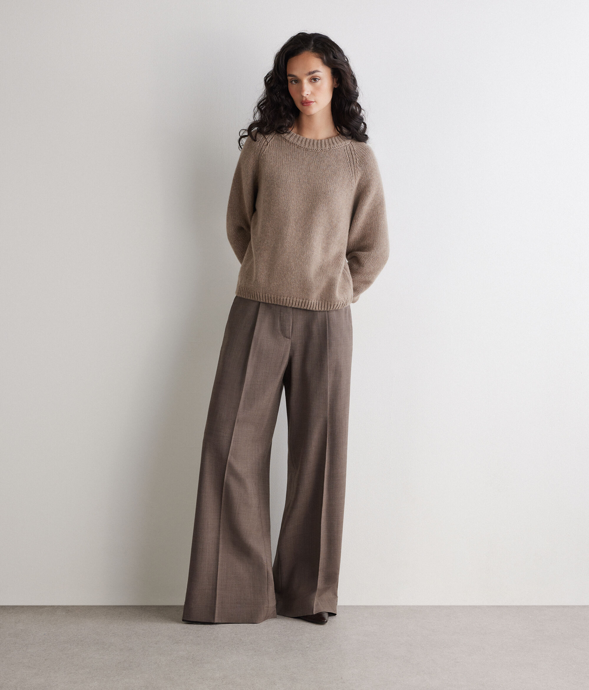 Pull à col rond en tricot de cachemire