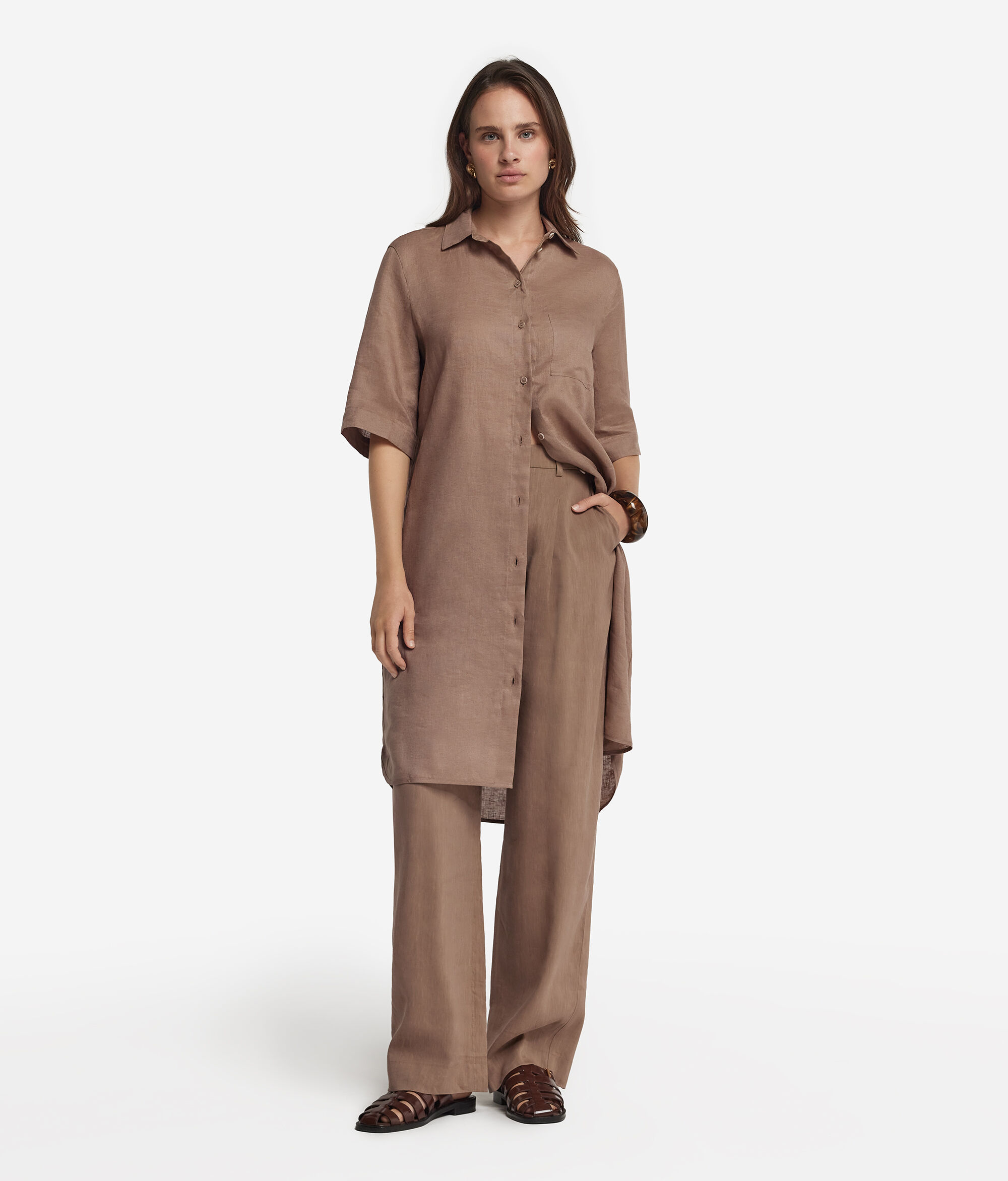 Linen shirtdress
