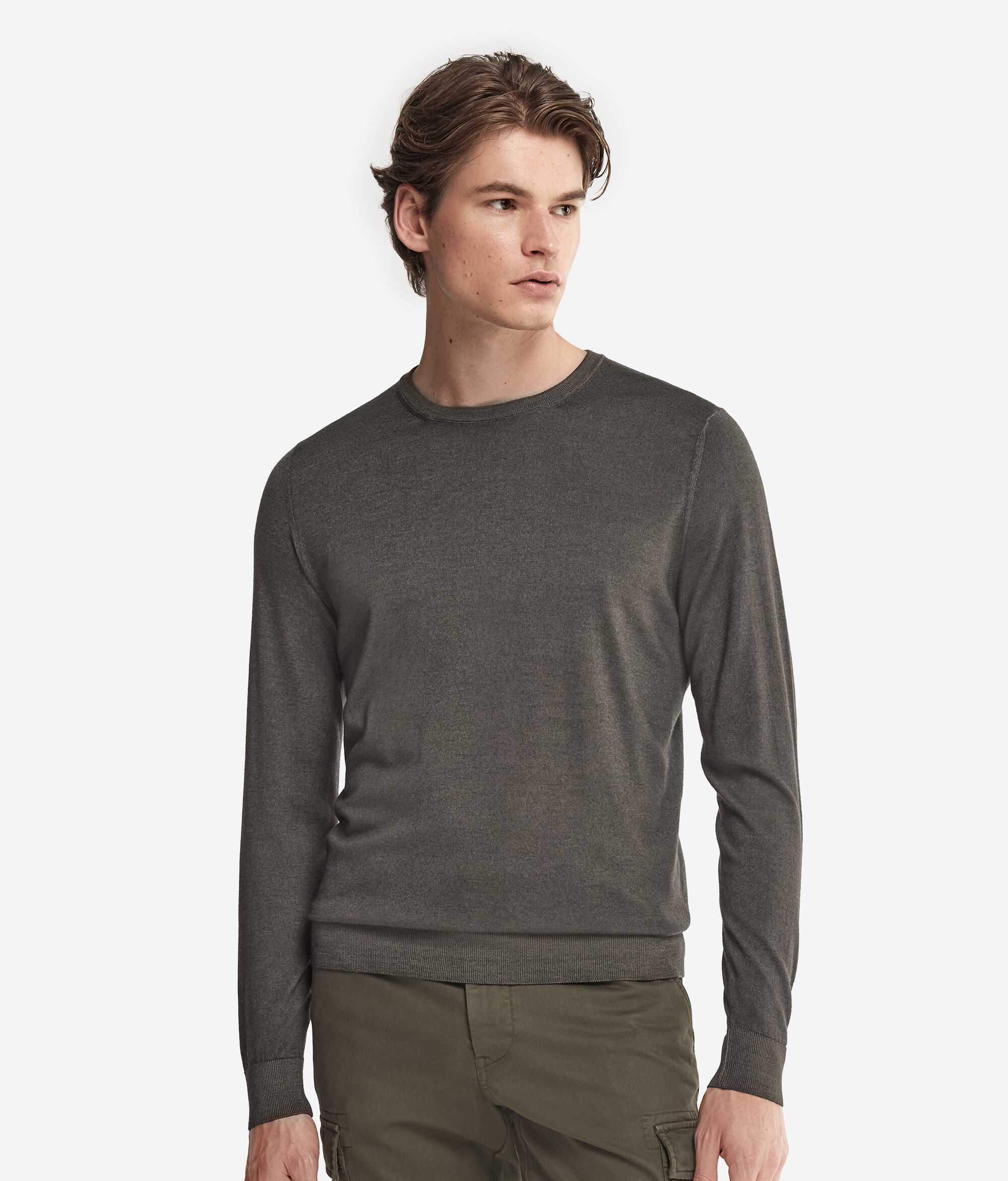 Jersey con cuello redondo de cashmere ultrafine