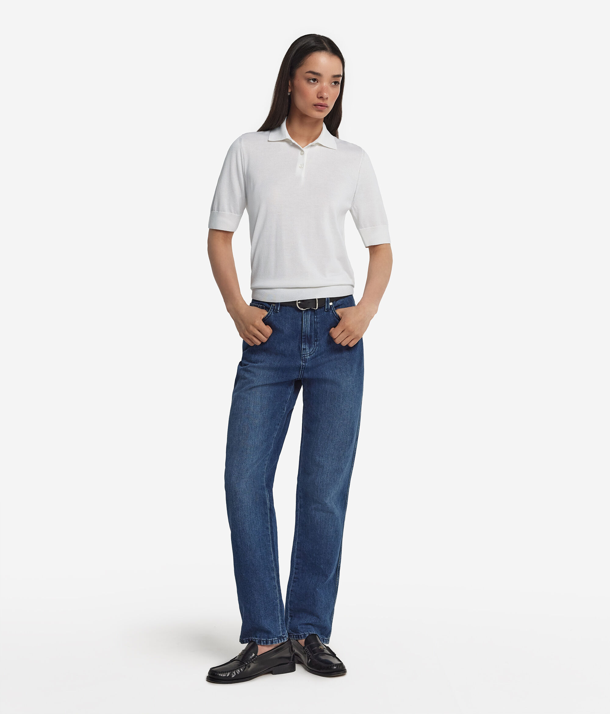 Silk Cotton Blend Polo