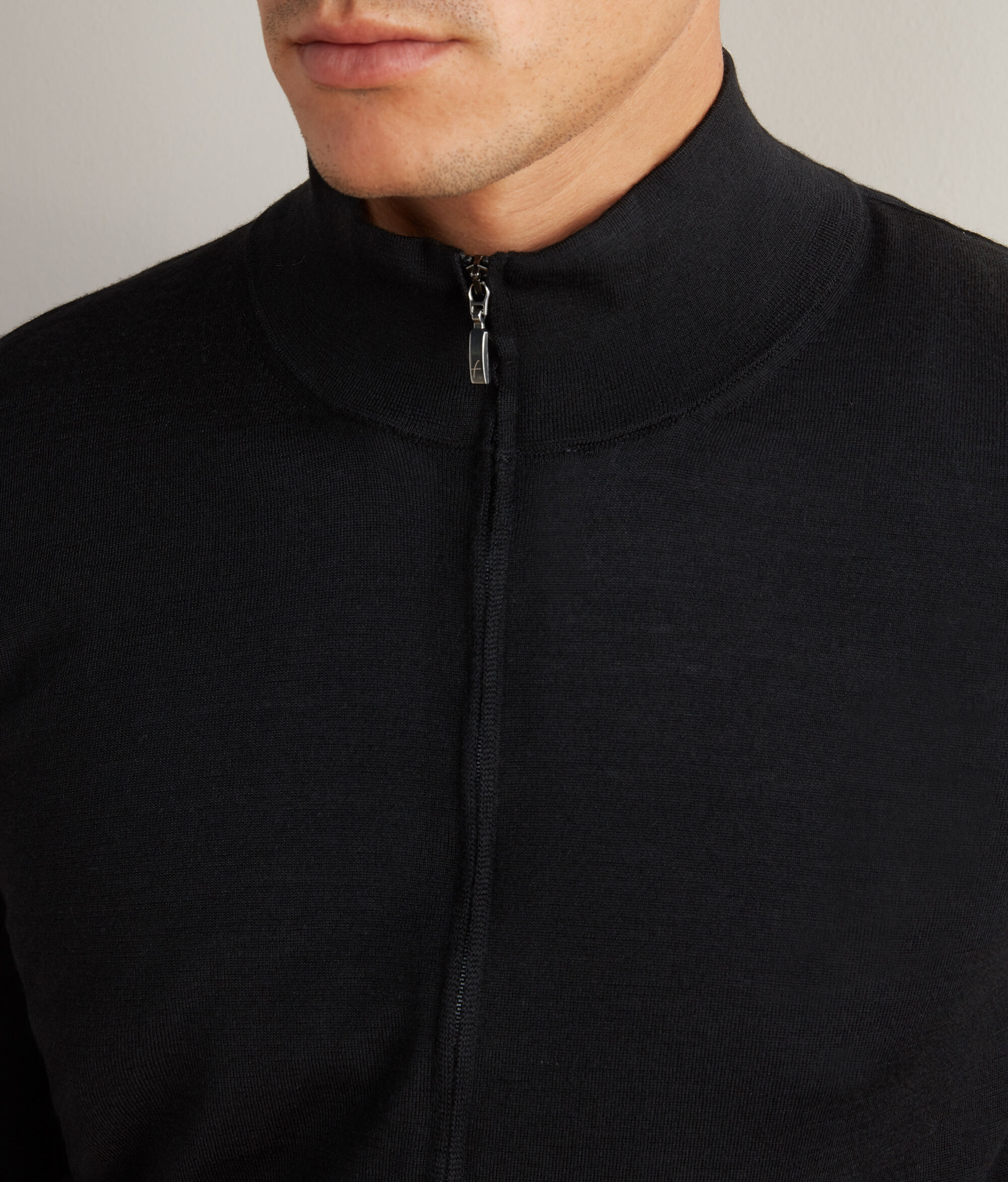 Cardigan com Fecho em Caxemira