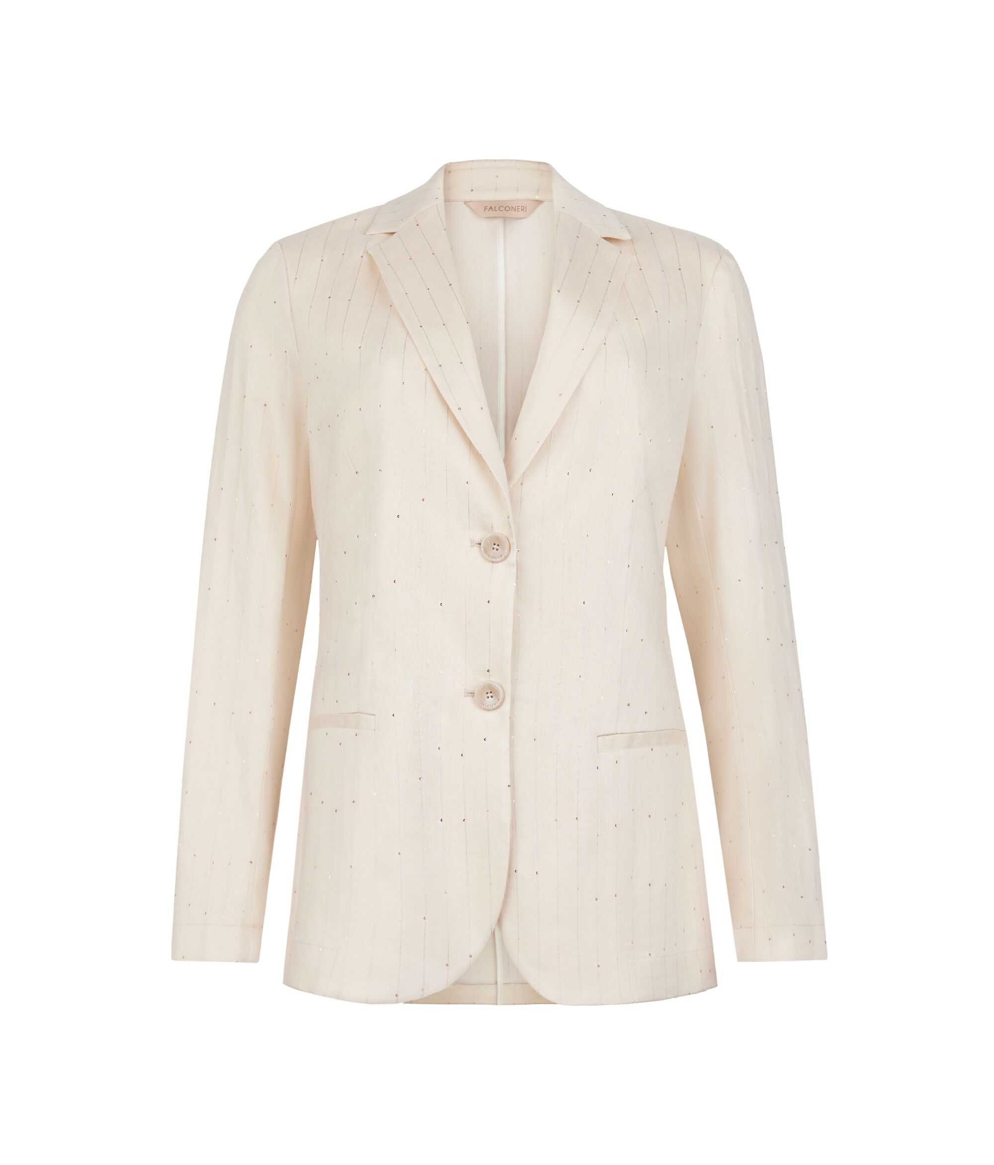 Veste à fines rayures et paillettes