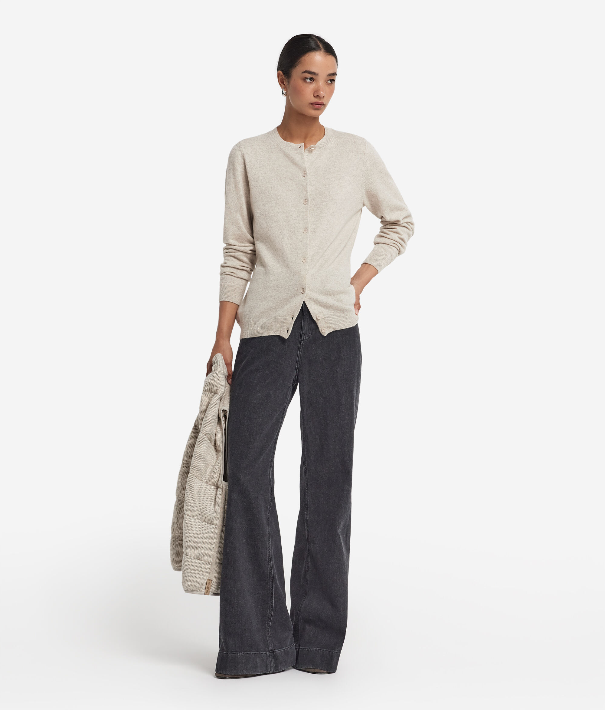 Ultrasoft Cashmere Round-Neck Cardigan