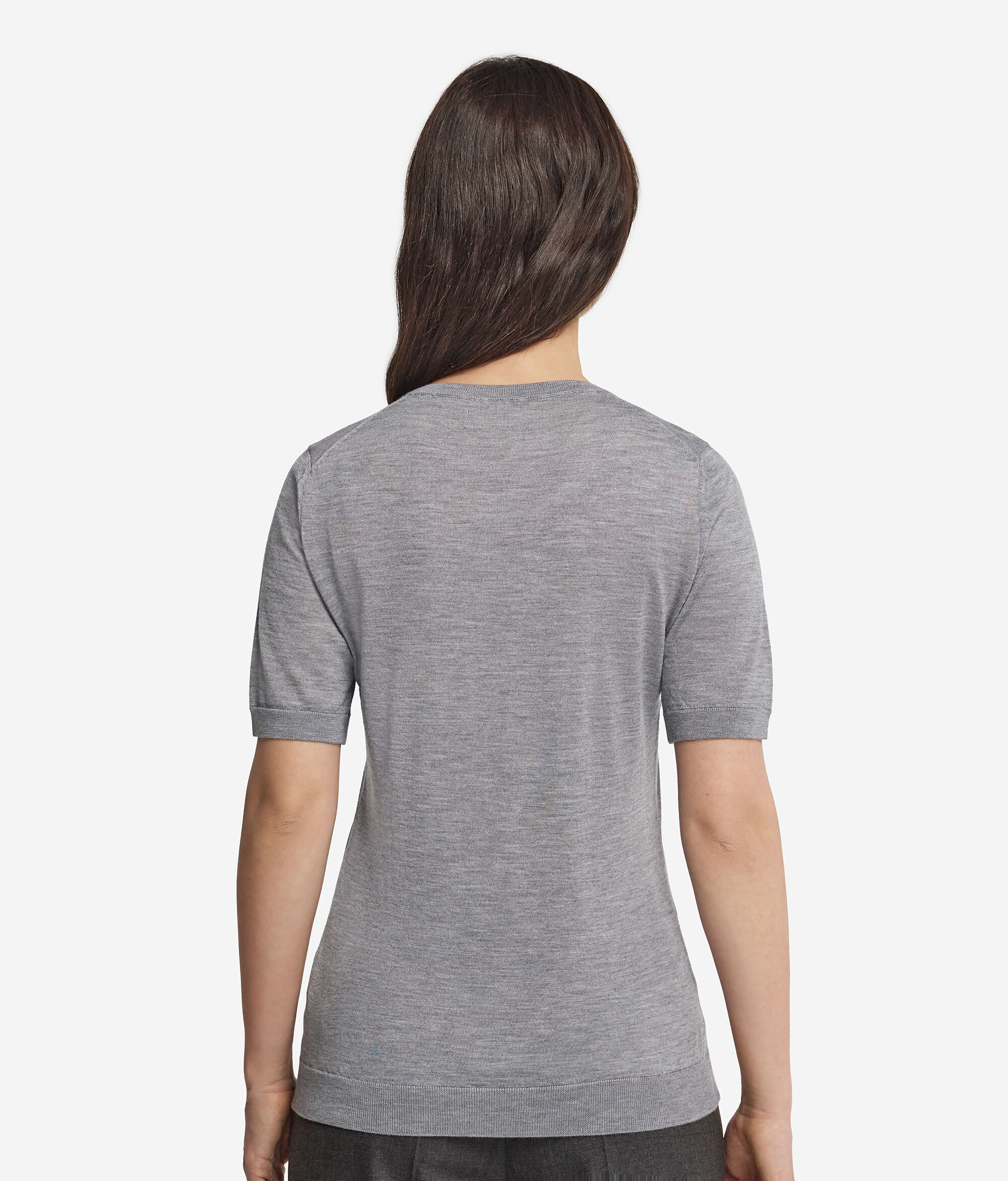 Short-Sleeved Round-Neck Ultrafine Cashmere Top
