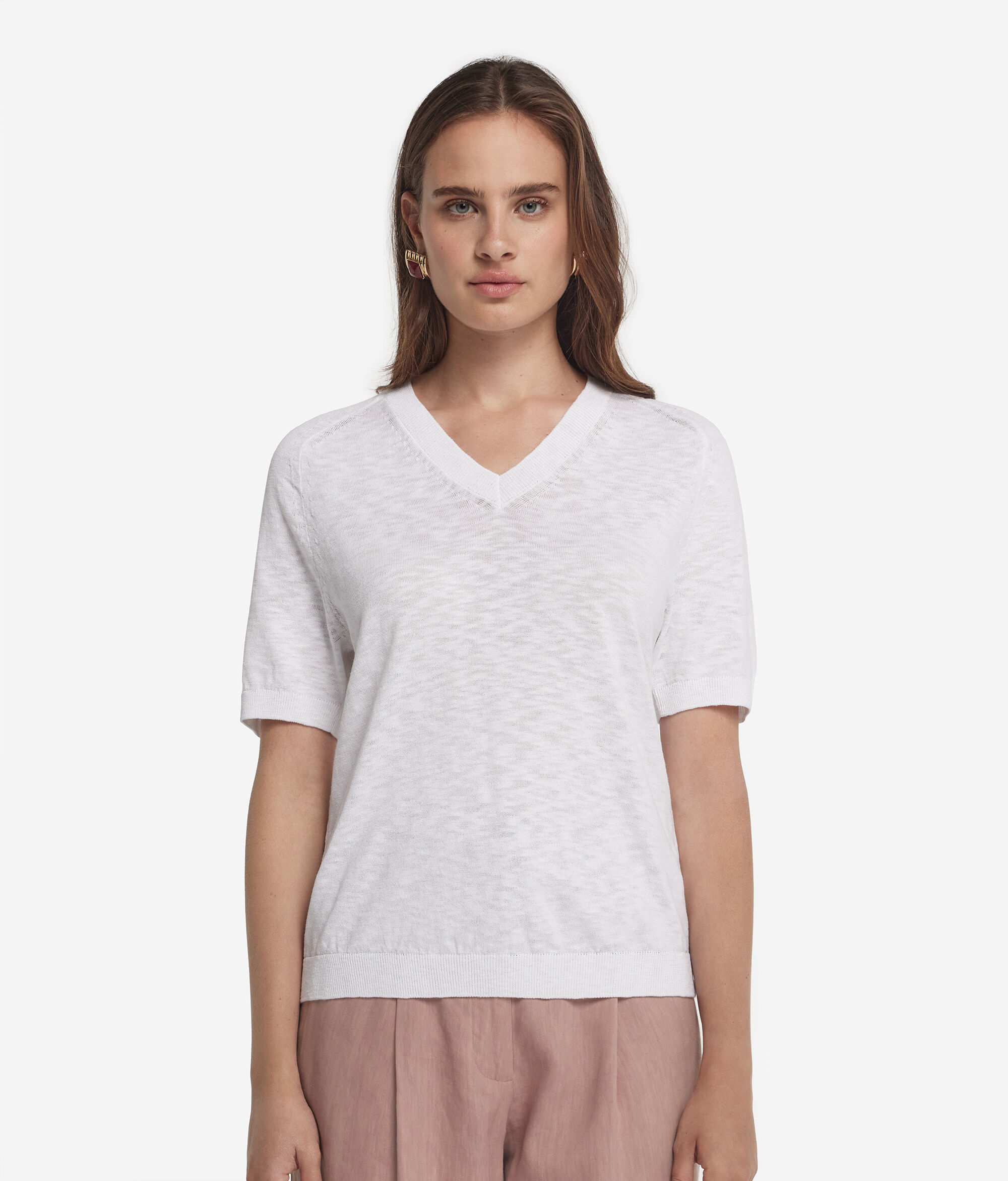 T-Shirt Mezza Manica Scollo V Twist