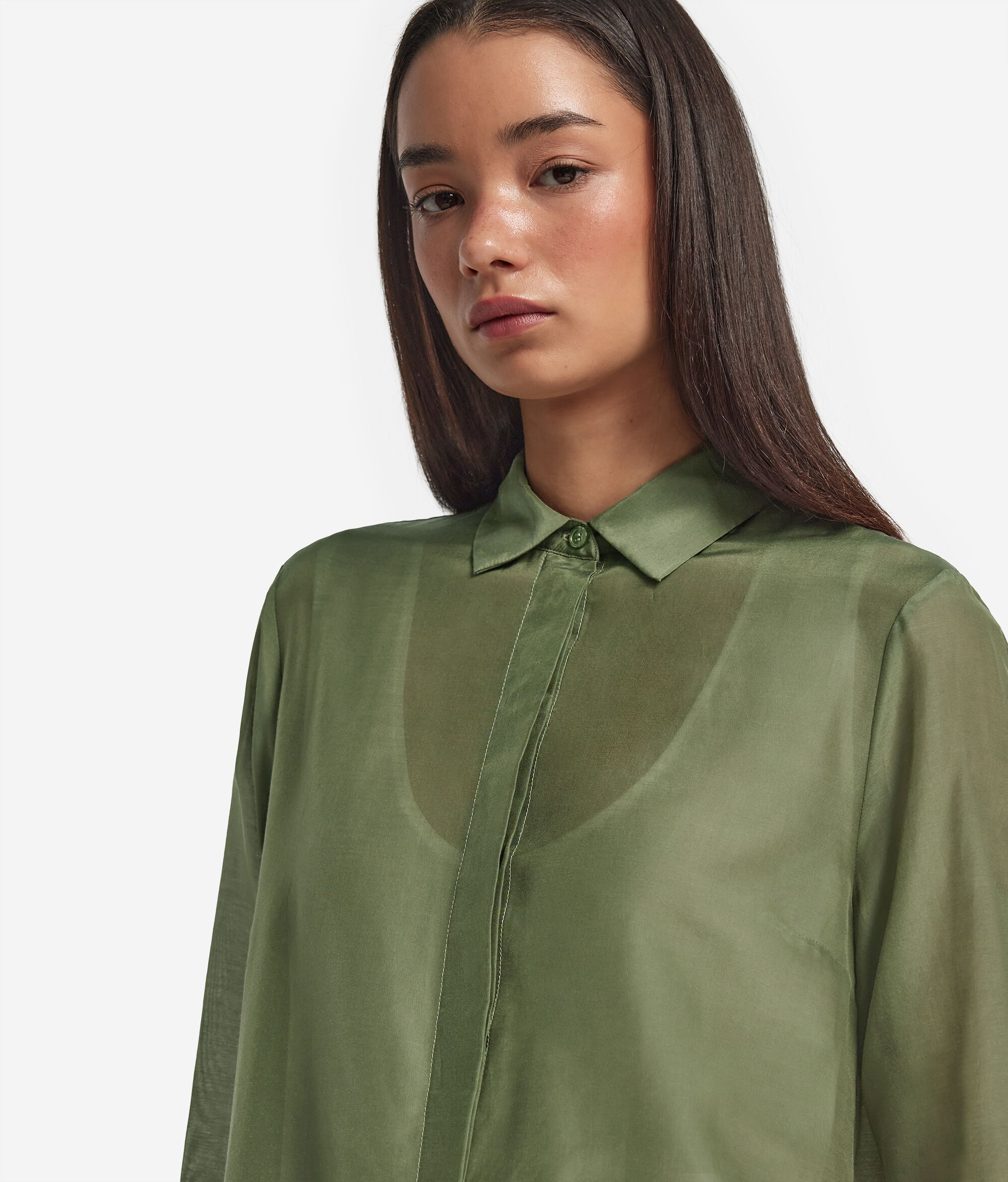Camicia Colletto Mussola in Cotone e Seta