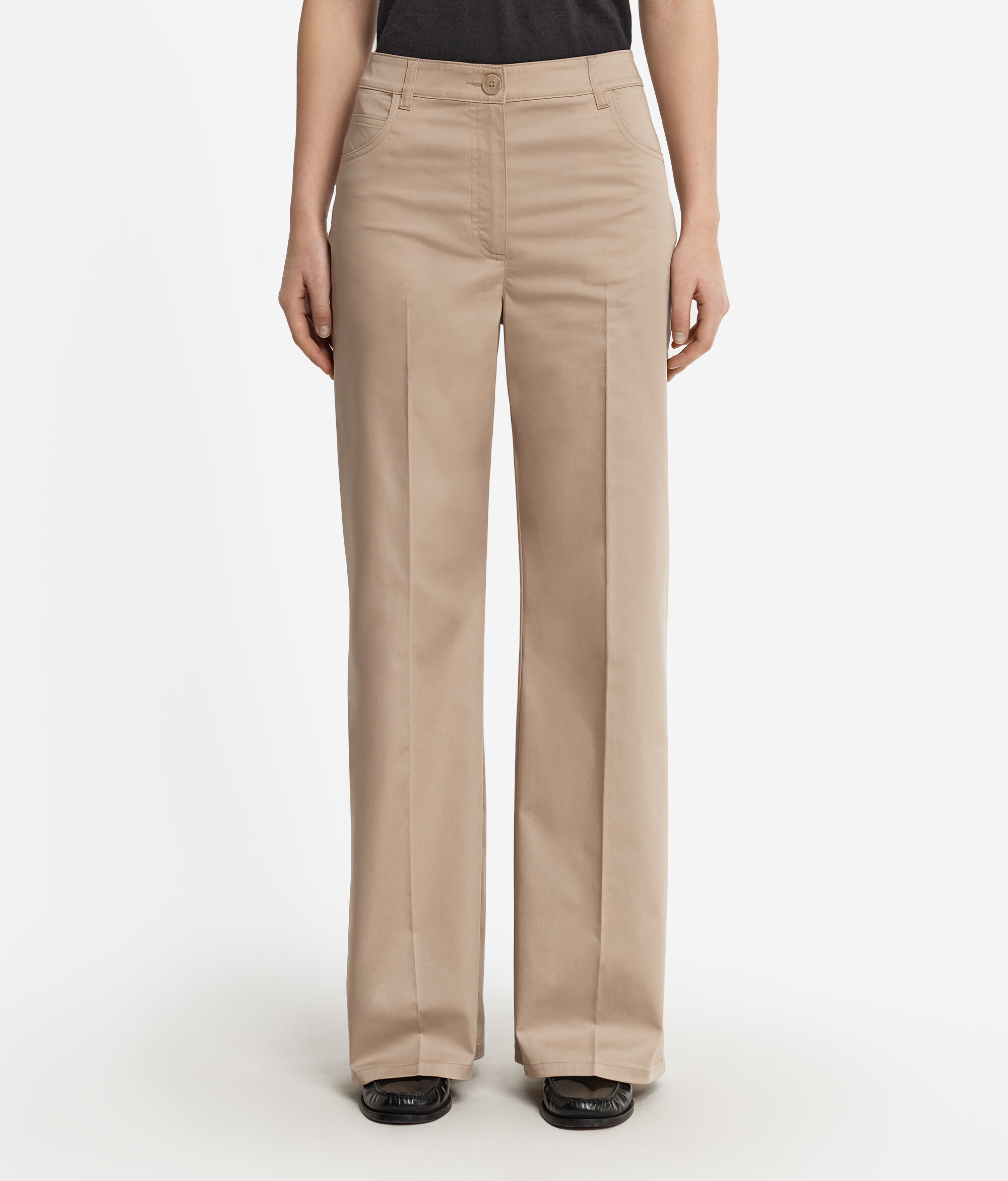 Pantalone Palazzo in Tessuto di Cotone