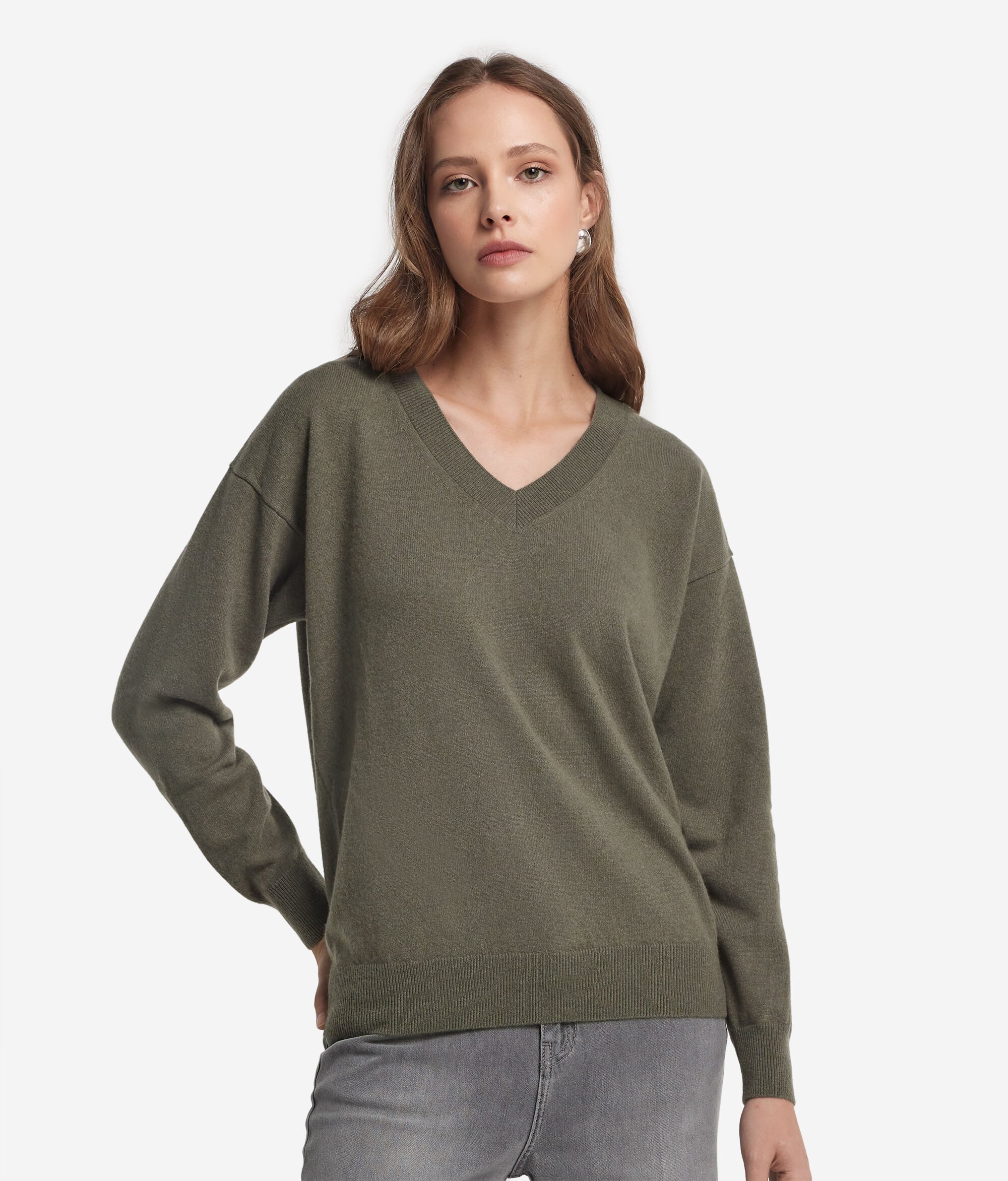 Sweter z dekoltem w serek z kaszmiru Ultrasoft