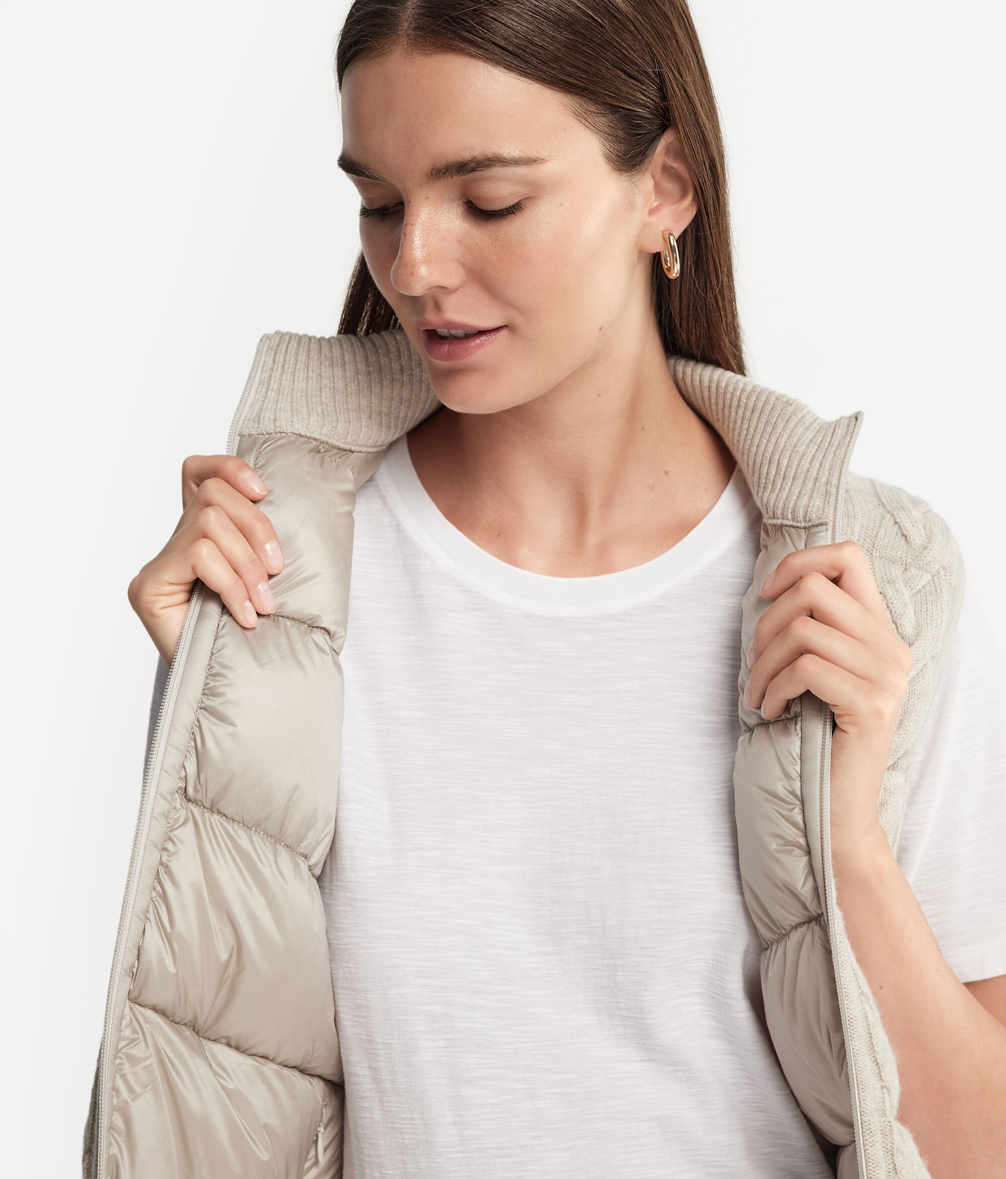 Reversible Cable-Knit Quilted Vest