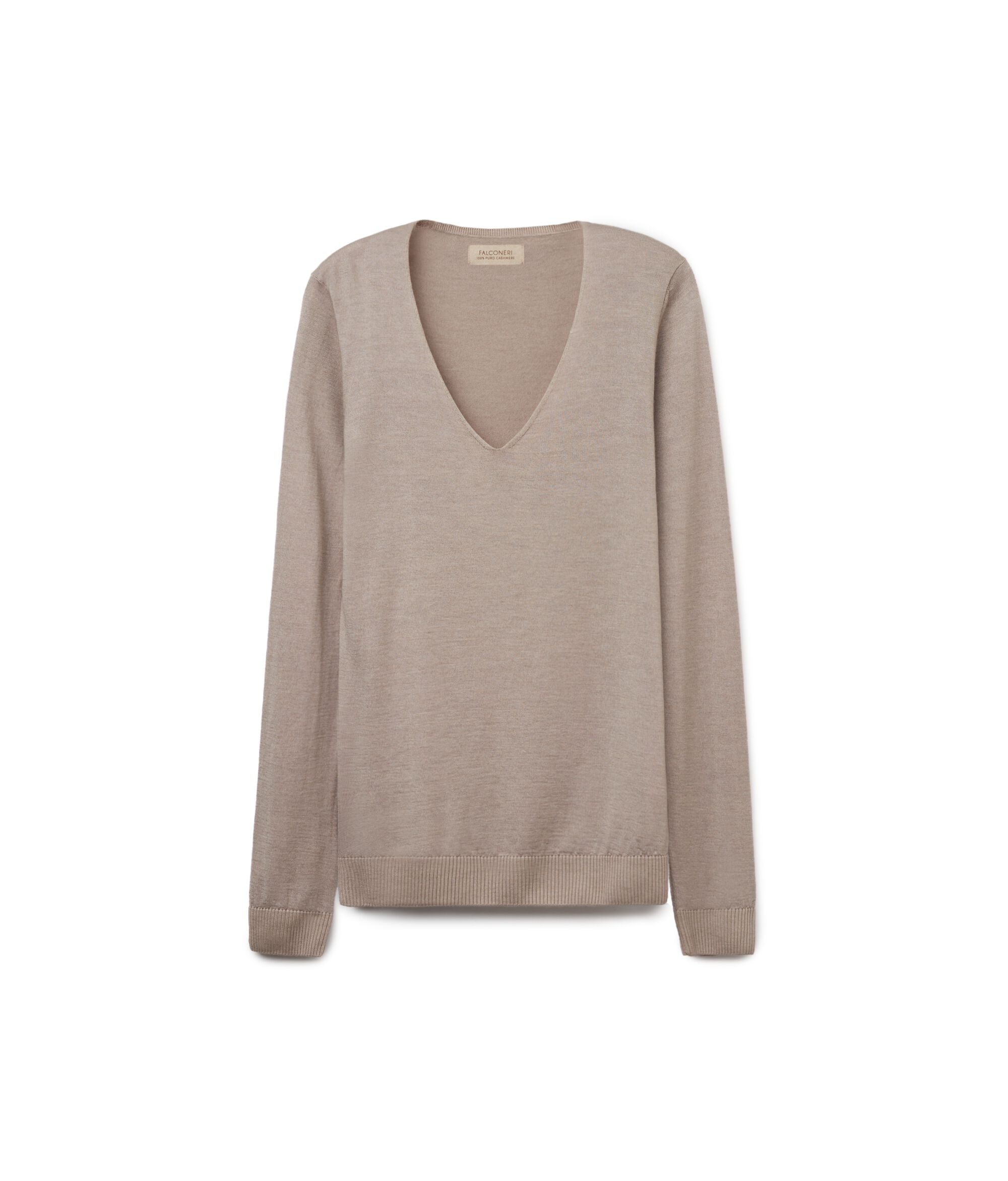Jersey de hombro caído y cuello pico de mujer de Cashmere Ultrafine
