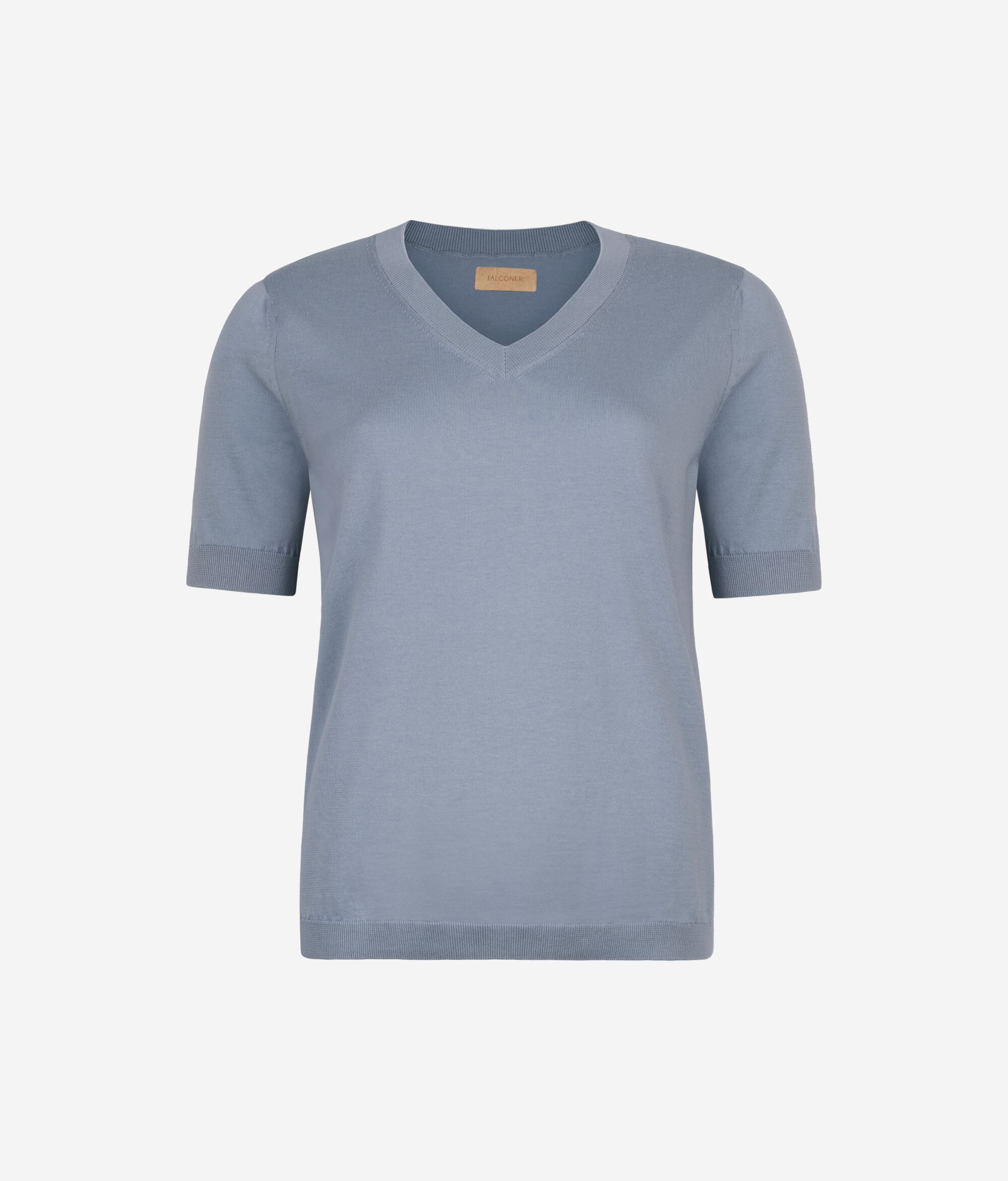 T-Shirt mit V-Ausschnitt aus Baumwolle Fresh