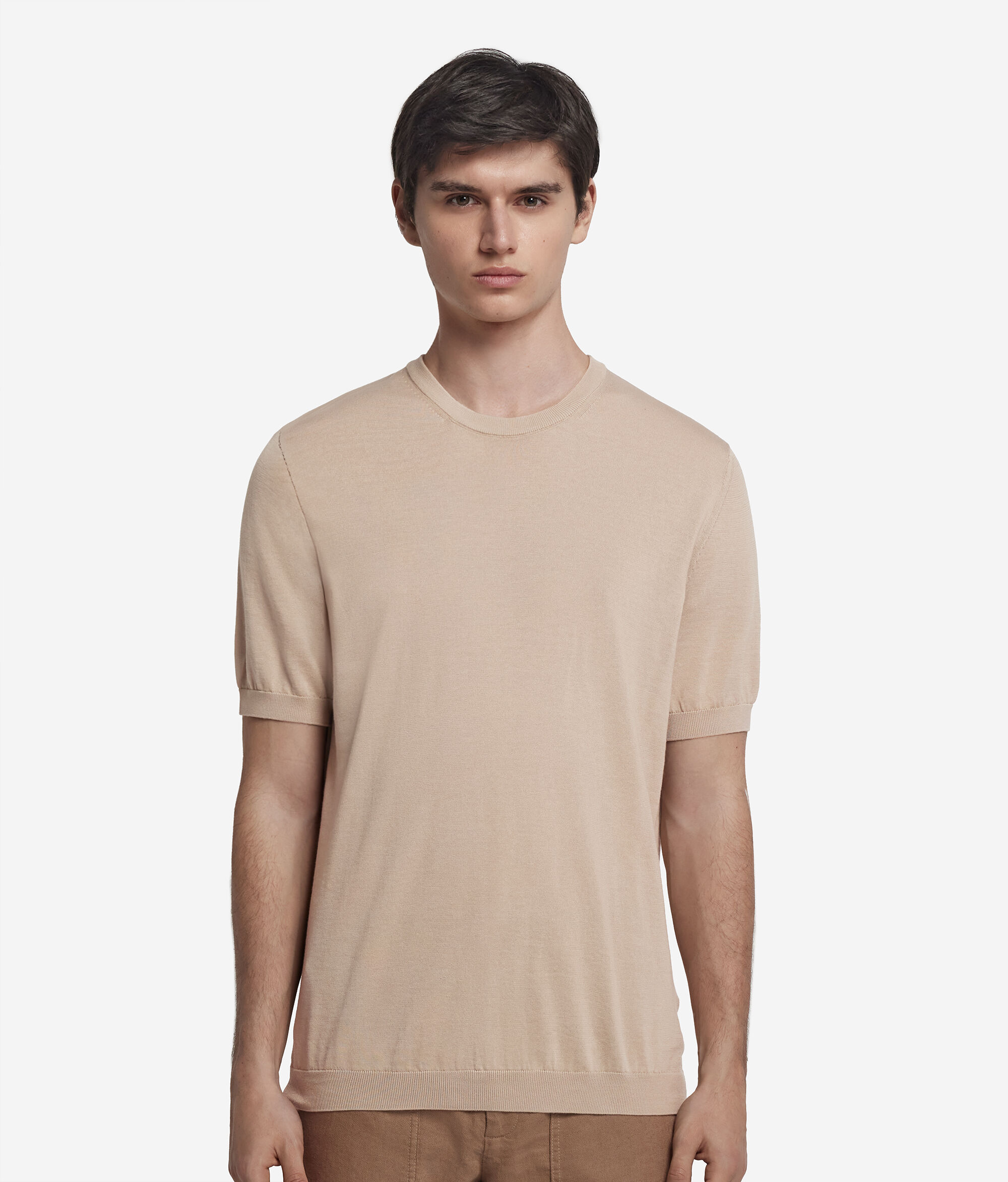 Κοντομάνικο T-Shirt με Στρογγυλή Λαιμόκοψη από Βαμβάκι Fresh