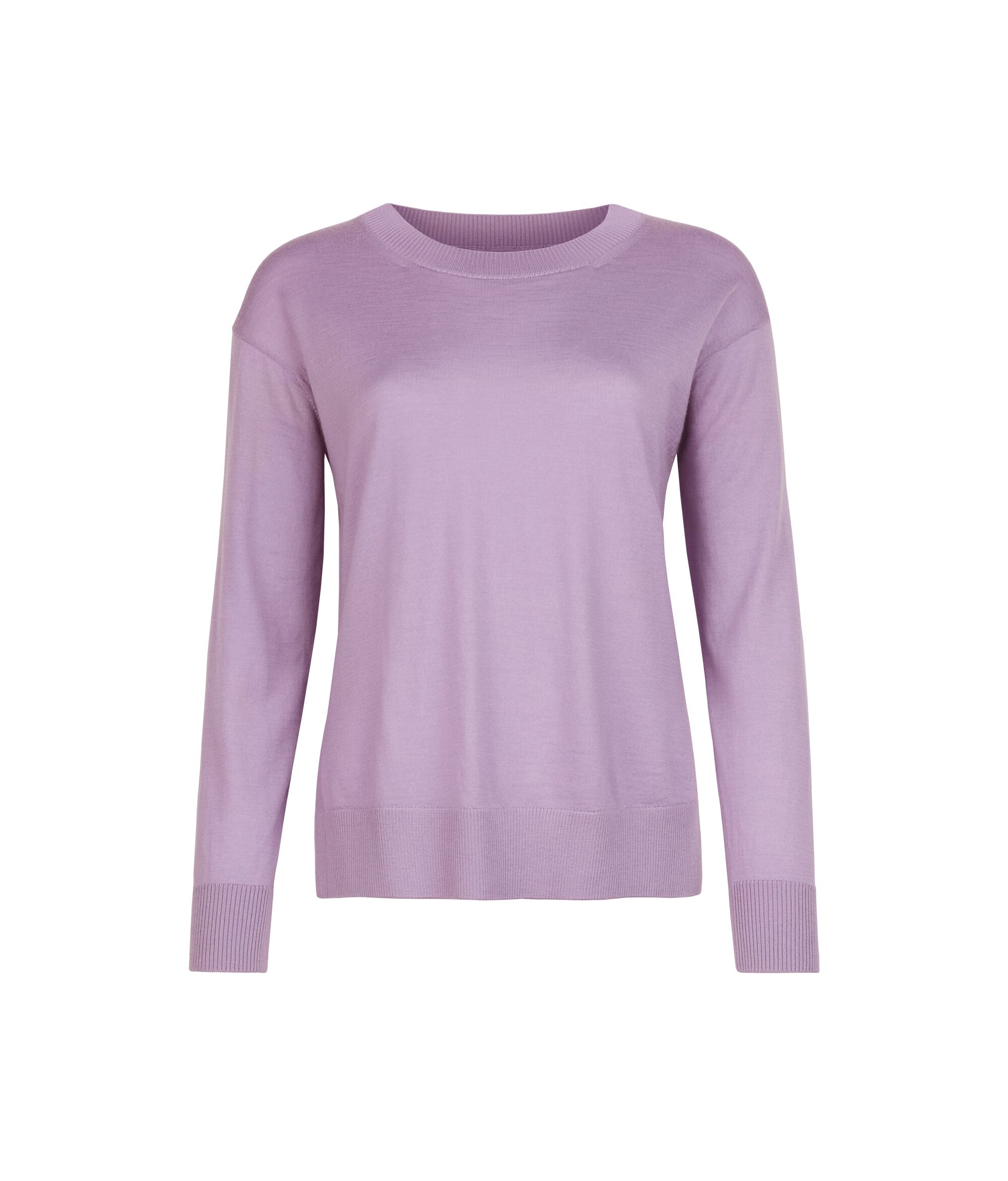 Round-Neck Cashmere Jumper with Slits