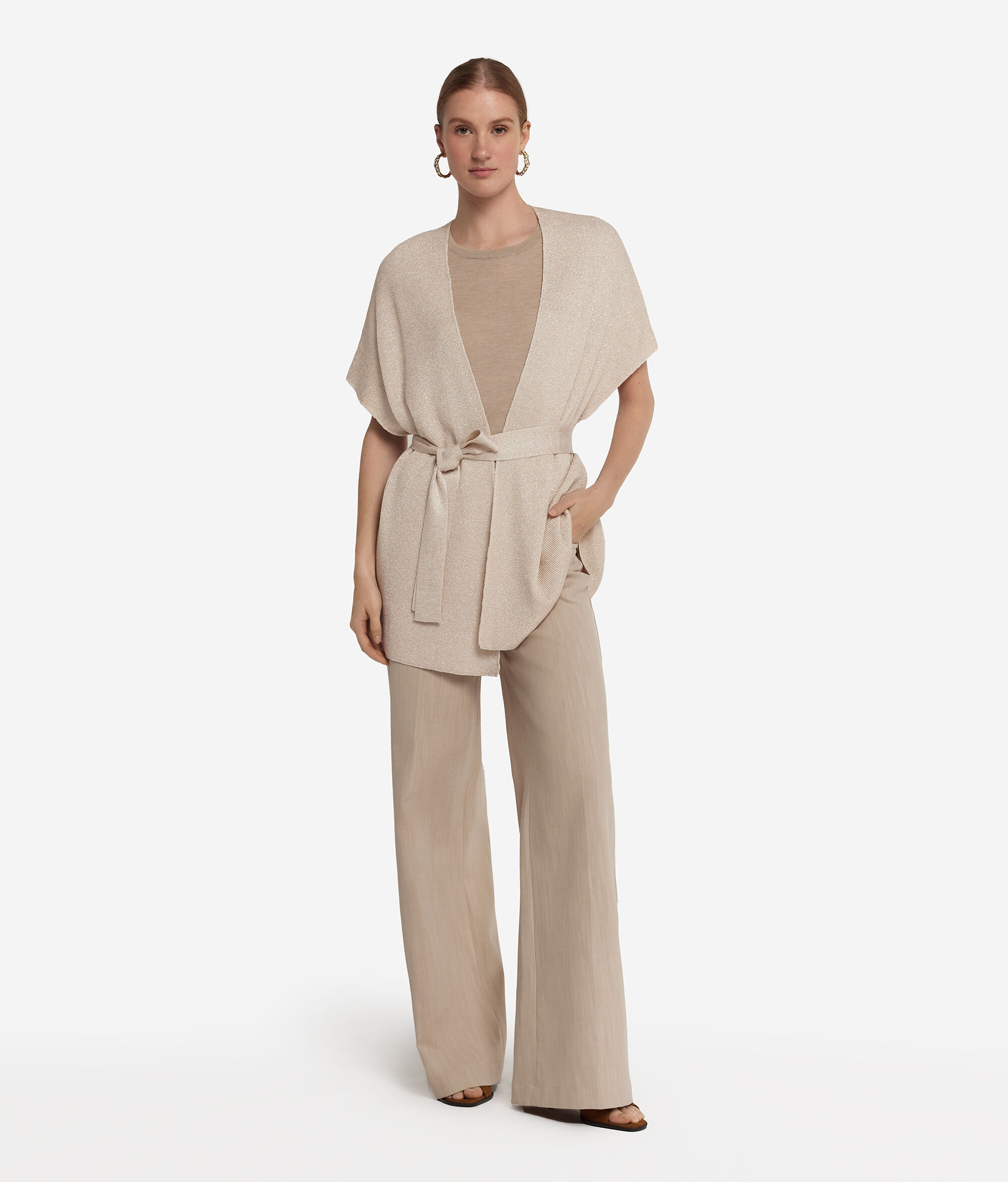 Lamé Ribbed Kimono