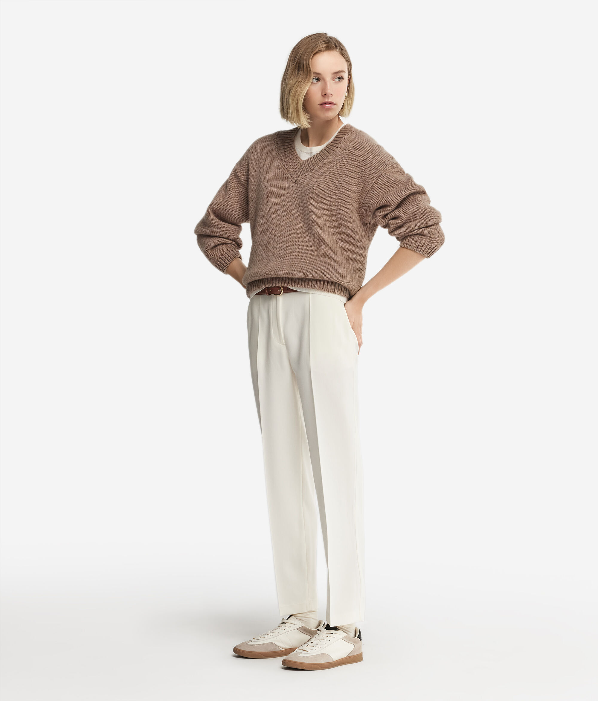 Ultrasoft Cashmere Tricot V-Neck Jumper