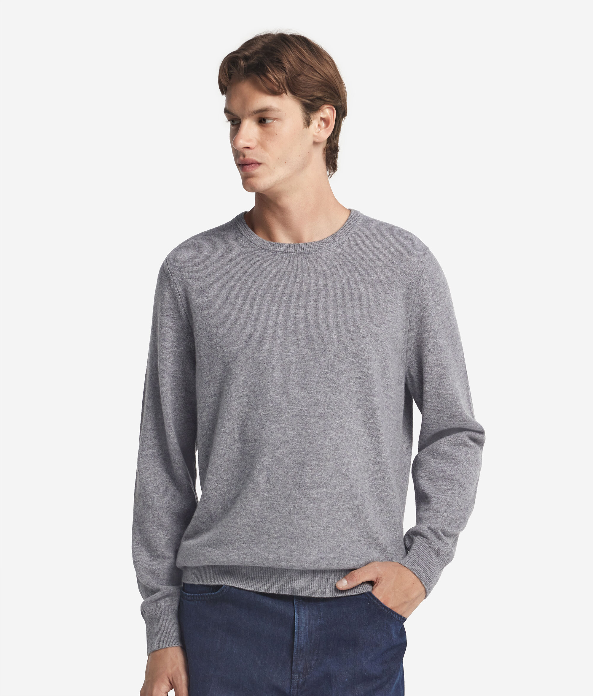 Jersey con cuello redondo de cashmere ultrasoft