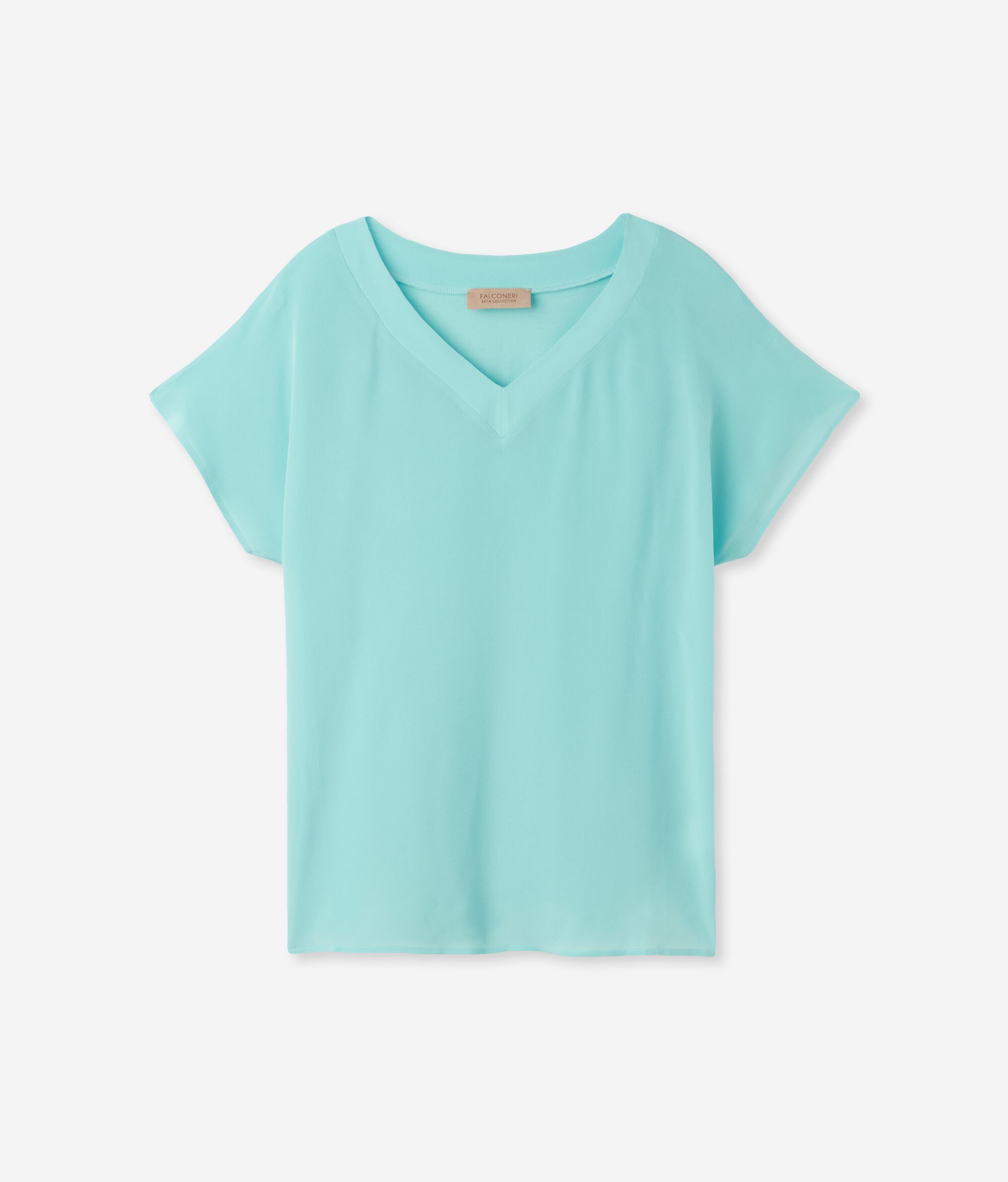 Silk V-Neck Kimono T-Shirt