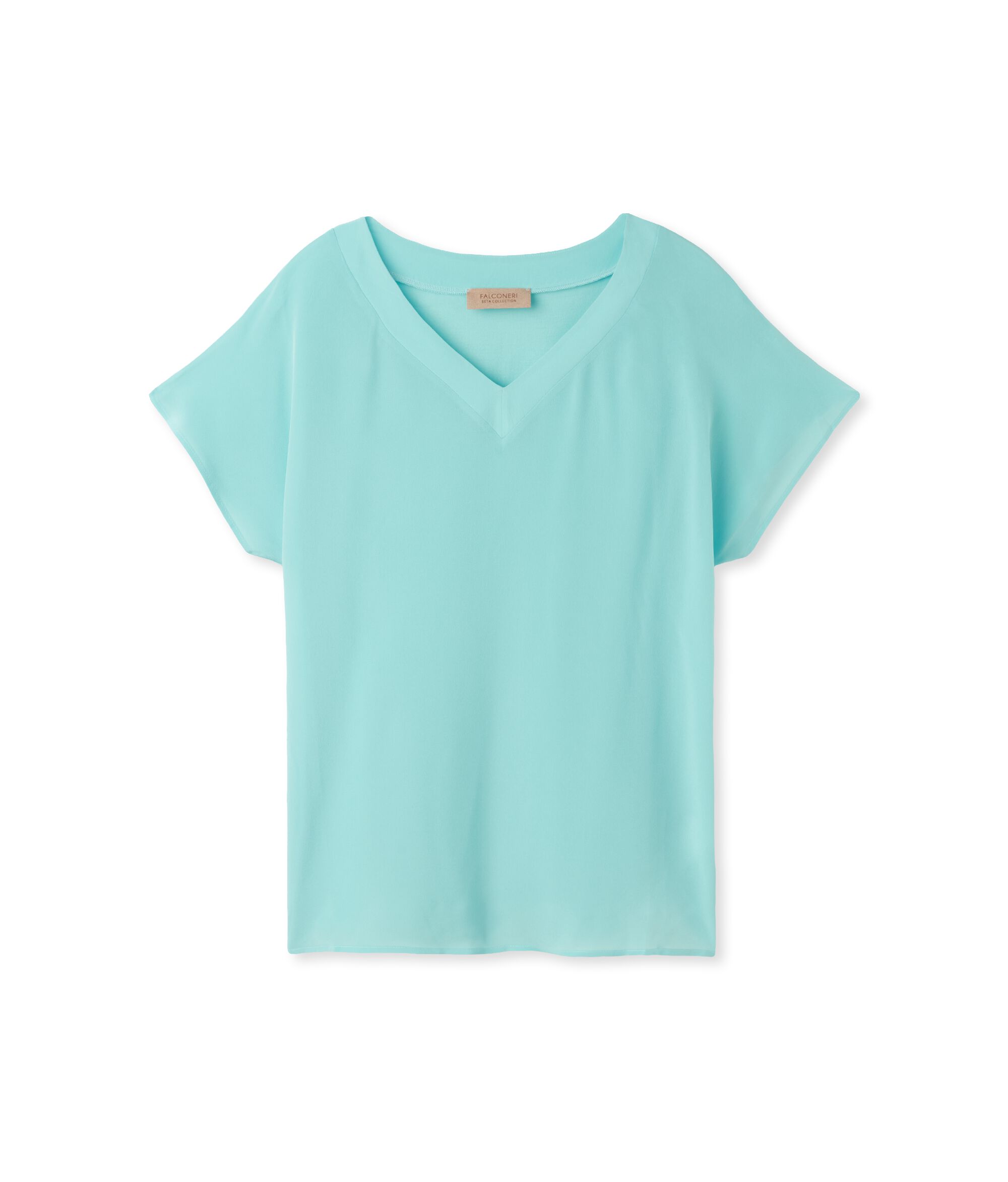 Silk V-Neck Kimono T-Shirt