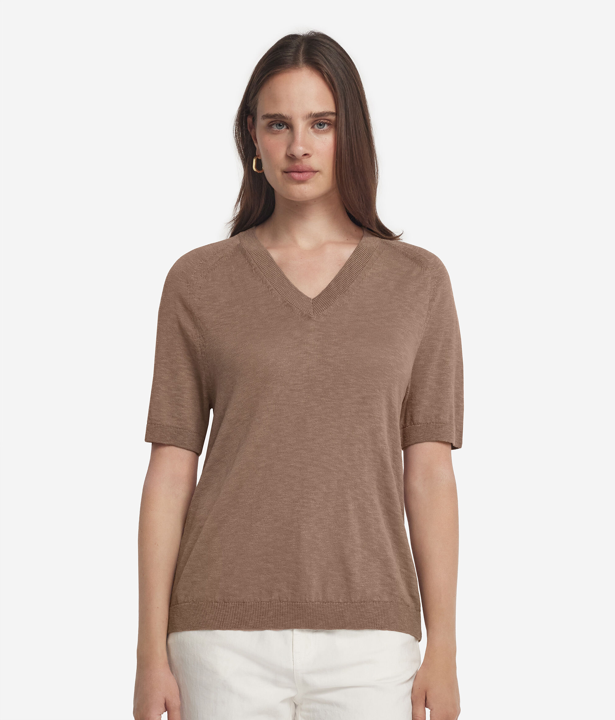 Twist V Yaka Yarım Kollu T-shirt