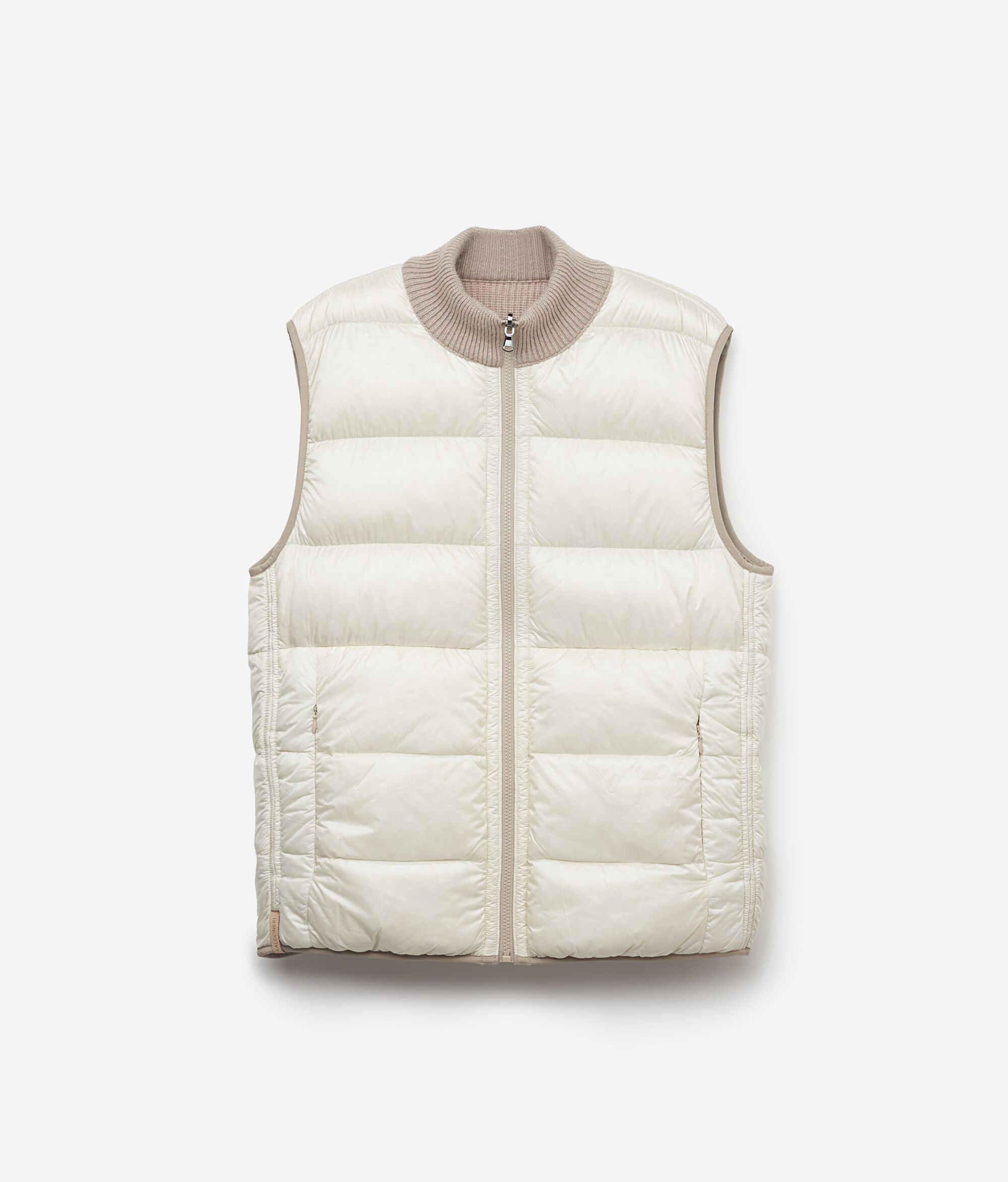 Reversible Cashmere Sleeveless Short Quilted Jacket