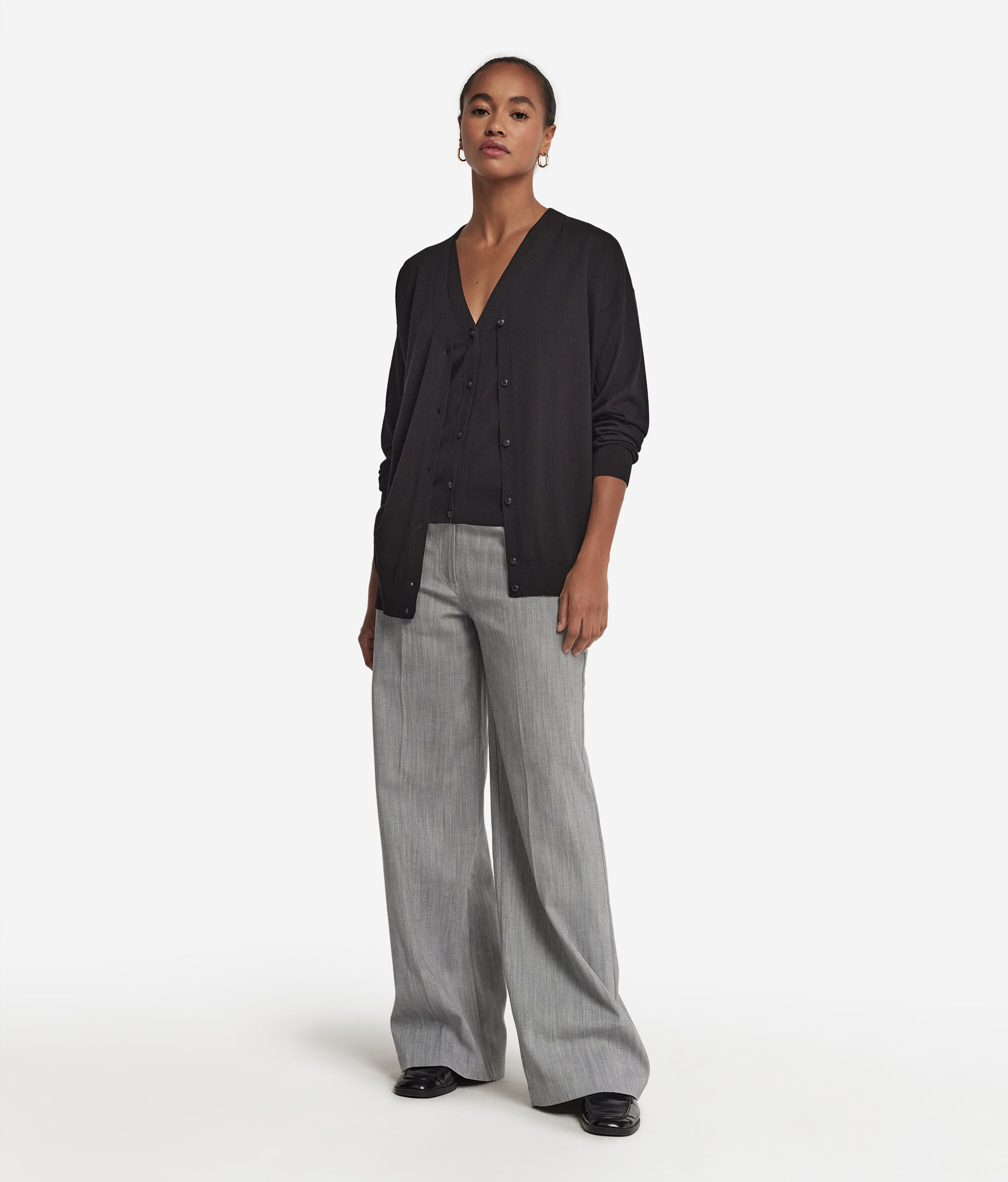 Long-Sleeved Silk and Cotton Cardigan