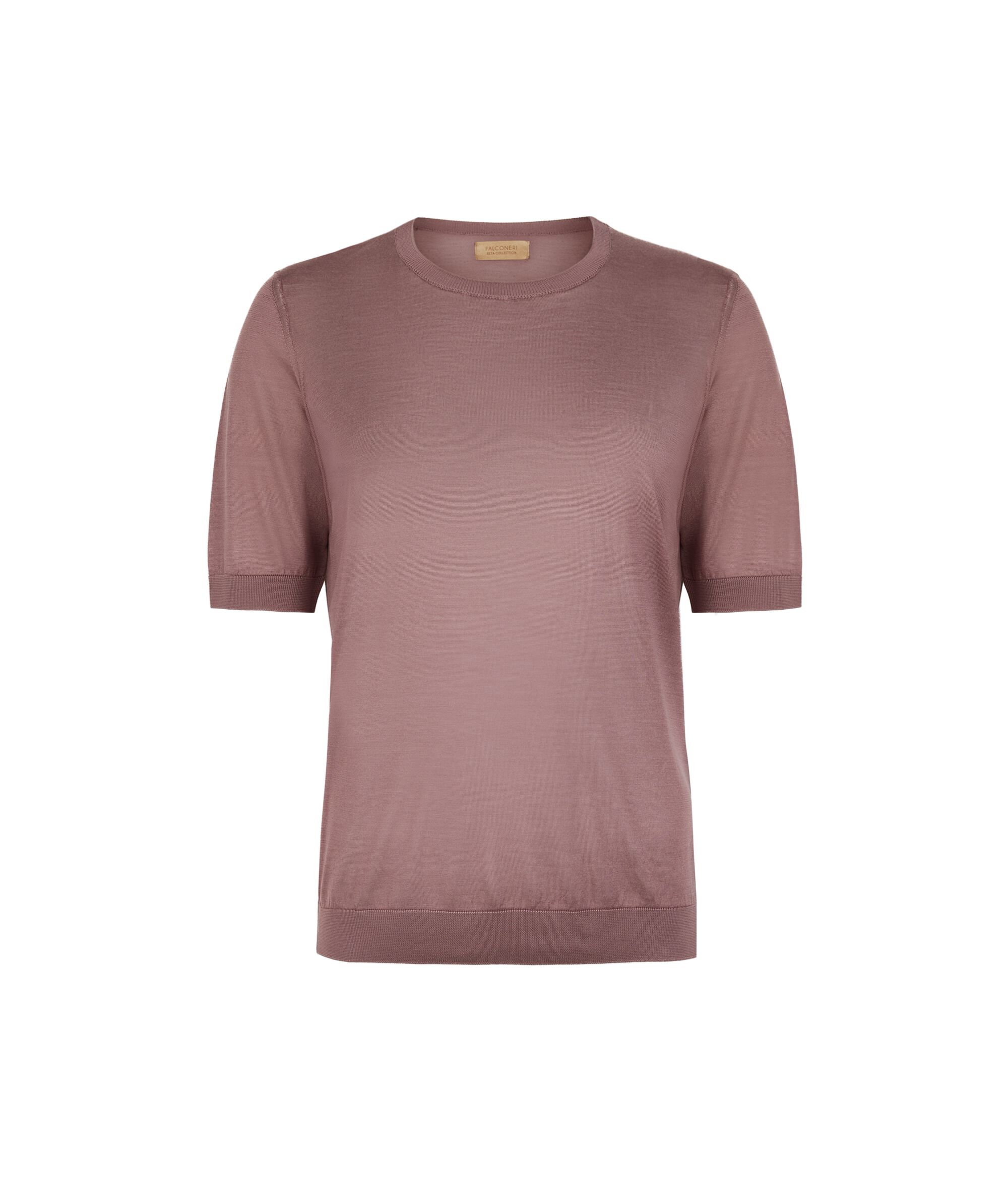 T-shirt à col rond en soie