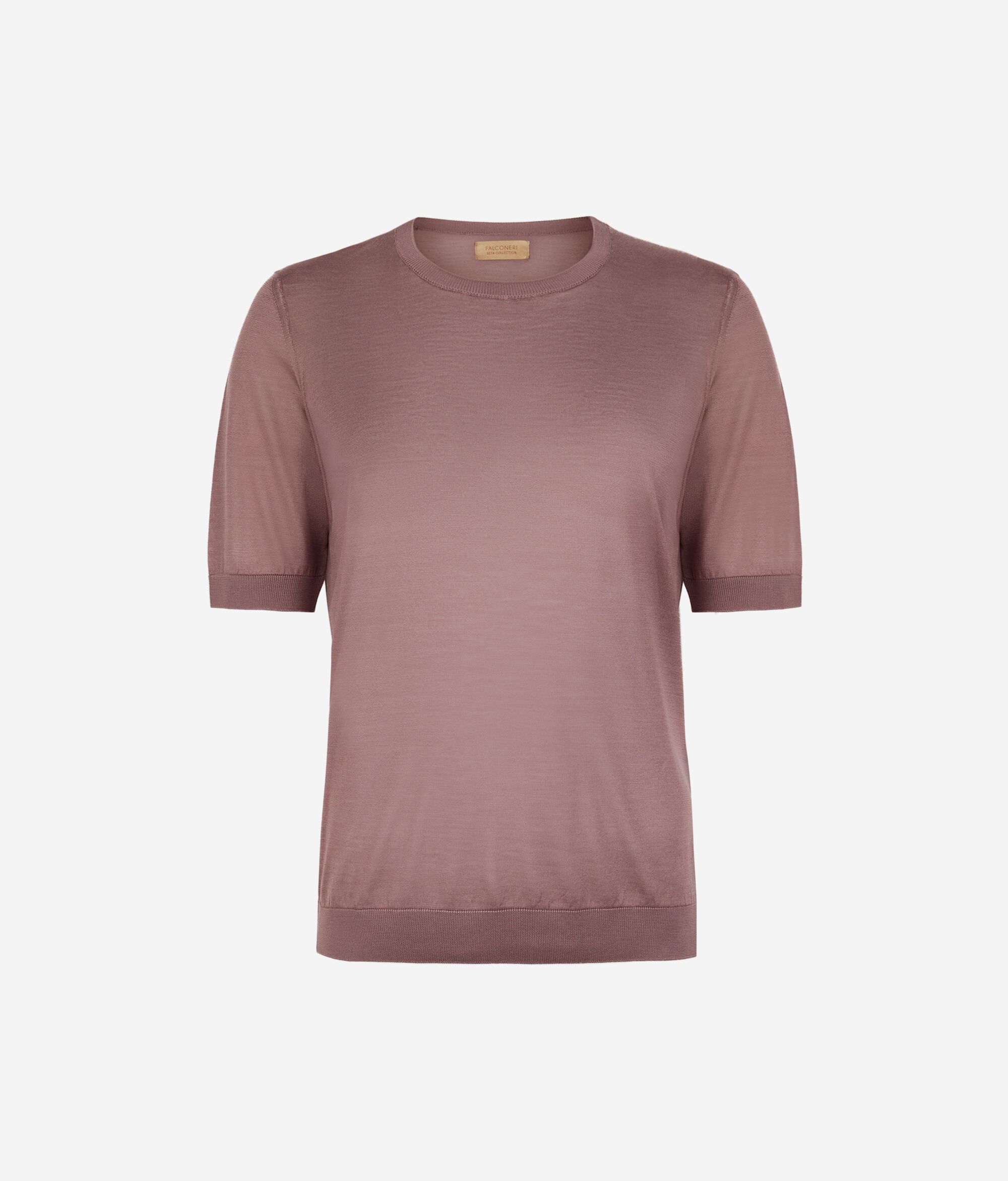 T-shirt à col rond en soie