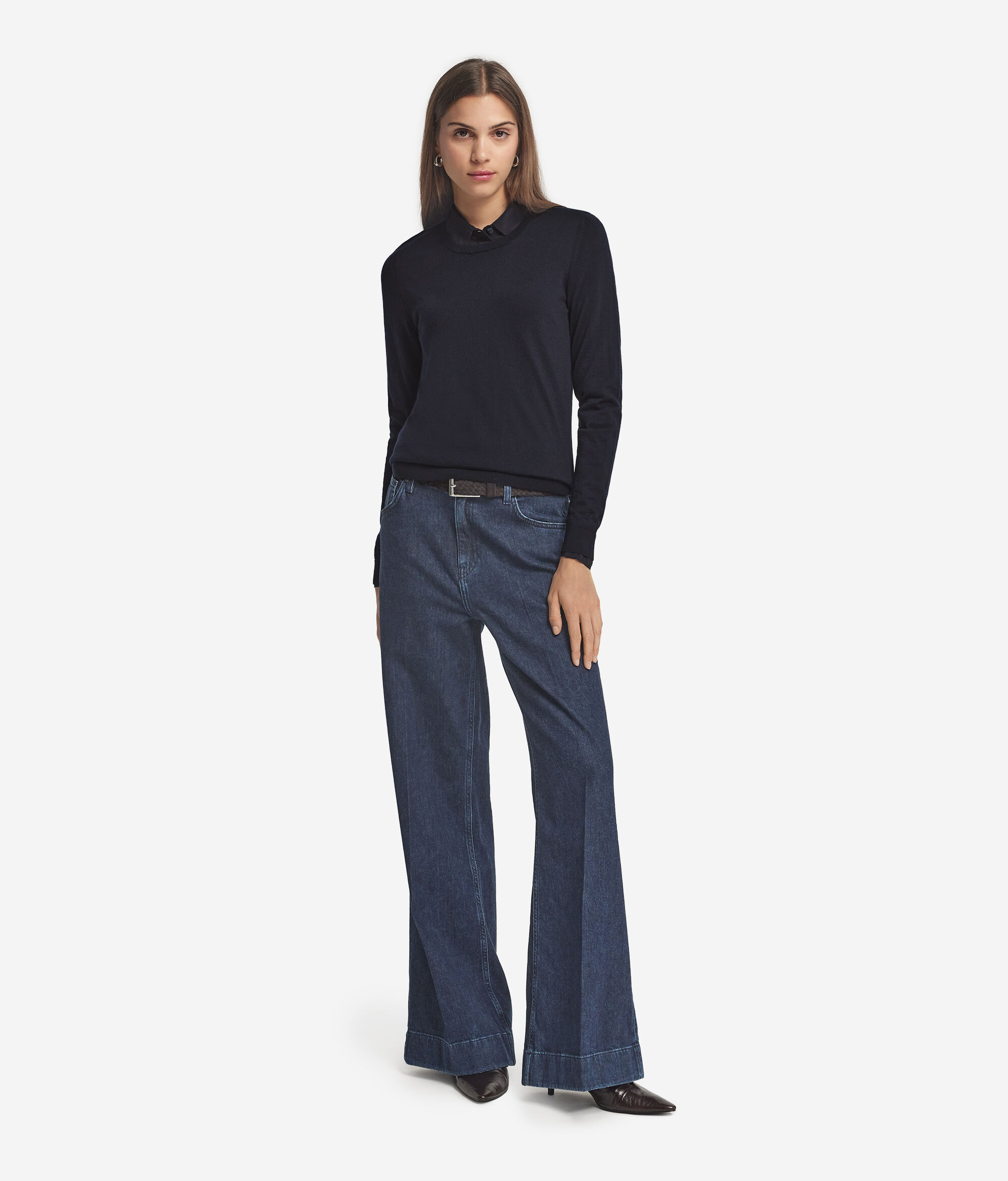 Jersey con cuello redondo de cashmere ultrafine