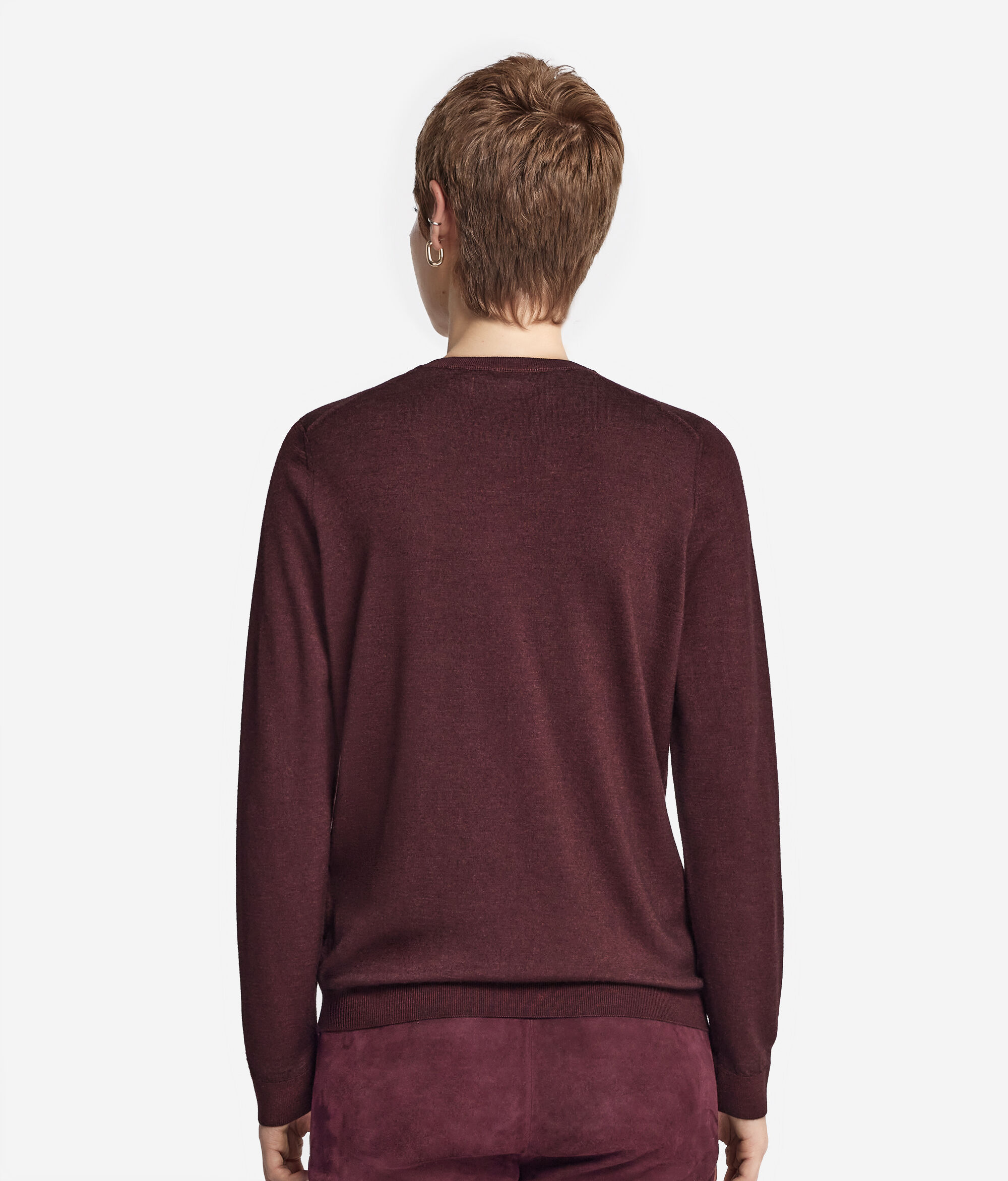 Cardigan com Decote Redondo em Ultrafine Cashmere