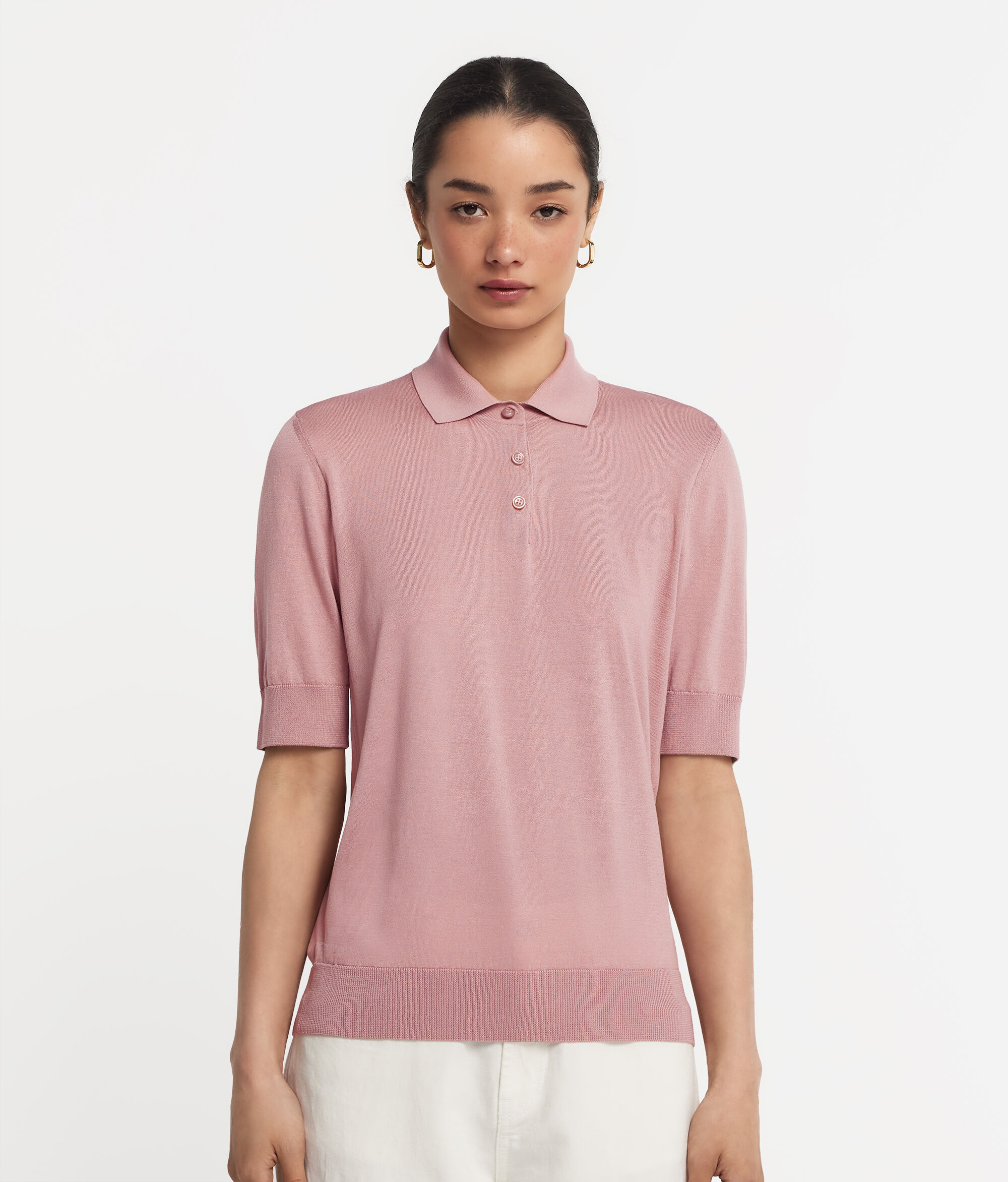 Polo en soie et coton
