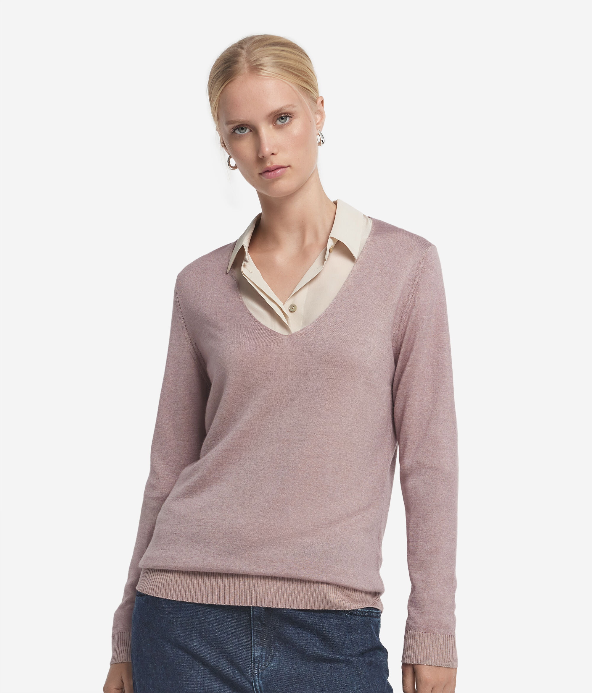 Pullover mit V-Ausschnitt aus Kaschmir Ultrafine