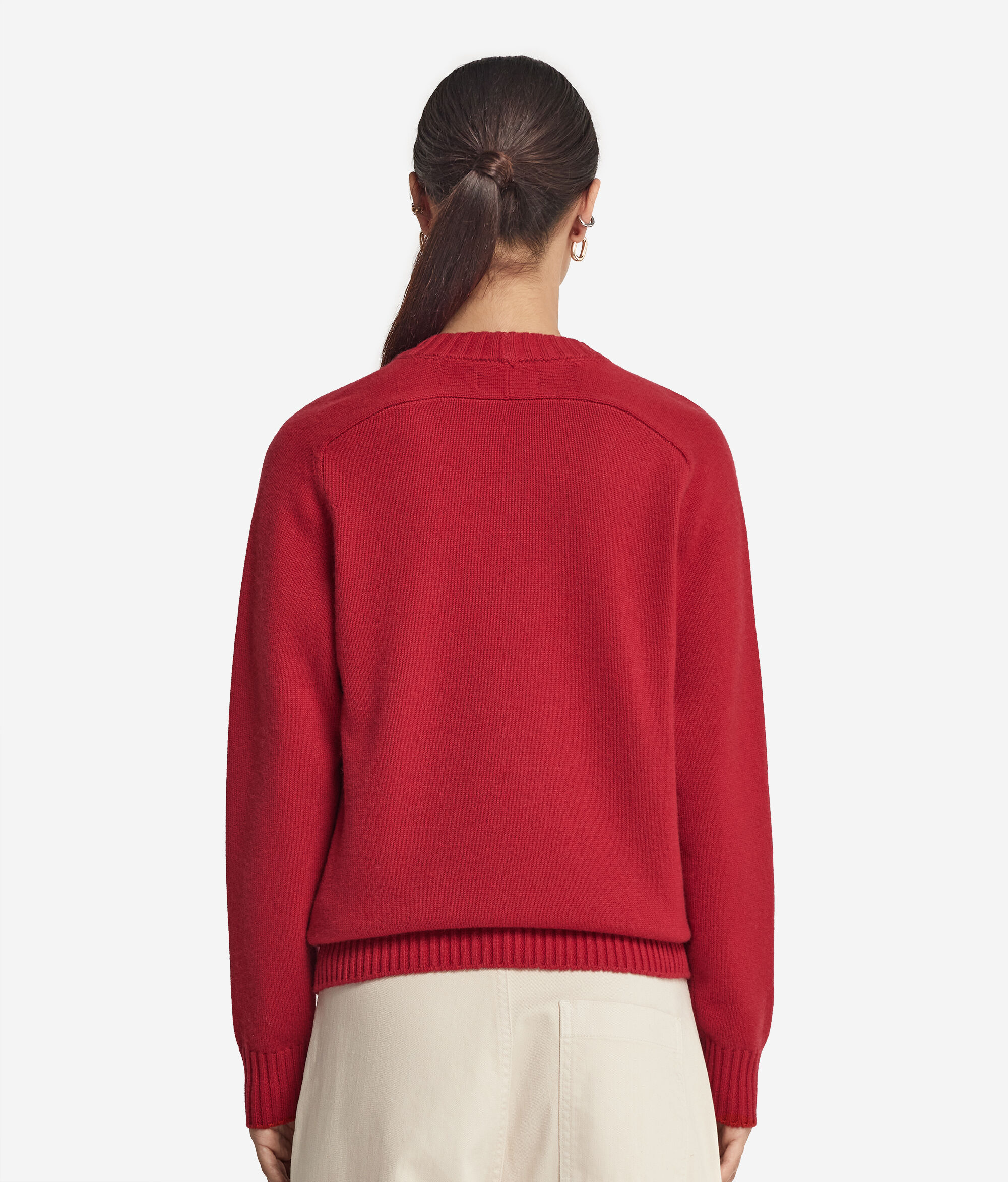 Maglia Girocollo con Spalla Martello in Cashmere Ultrasoft