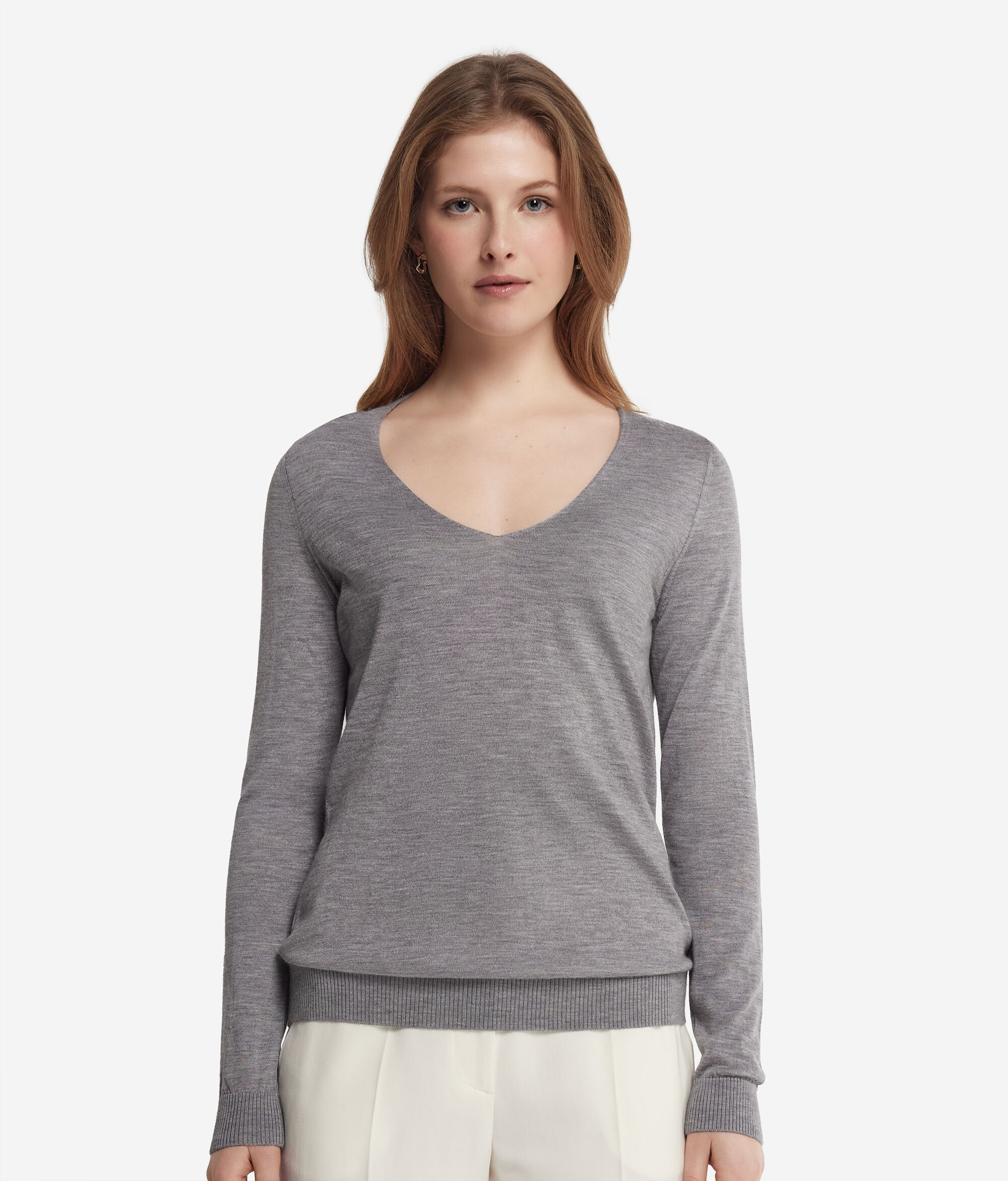 Pull à col V en cachemire ultra-fin