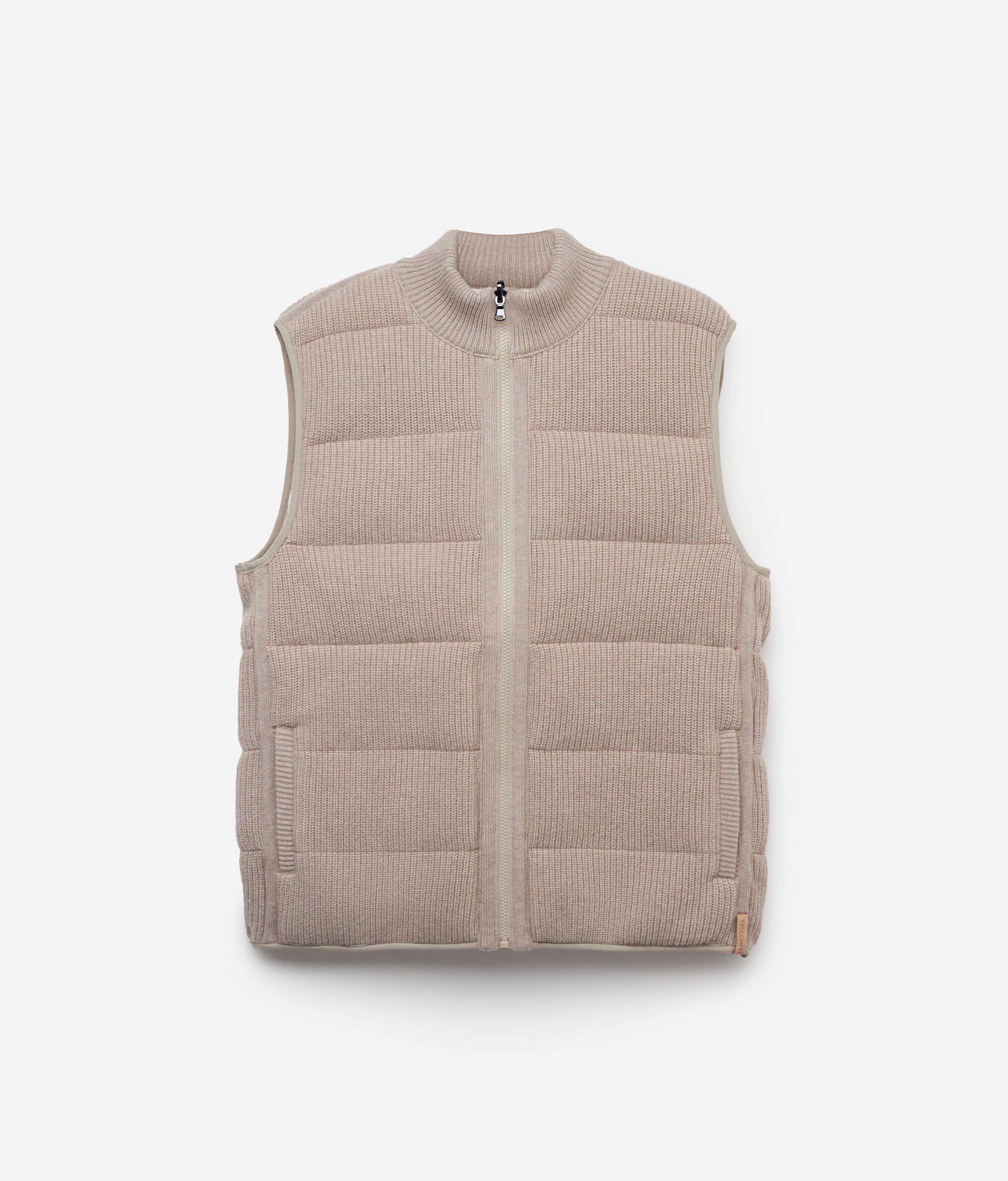 Reversible Cashmere Sleeveless Short Quilted Jacket