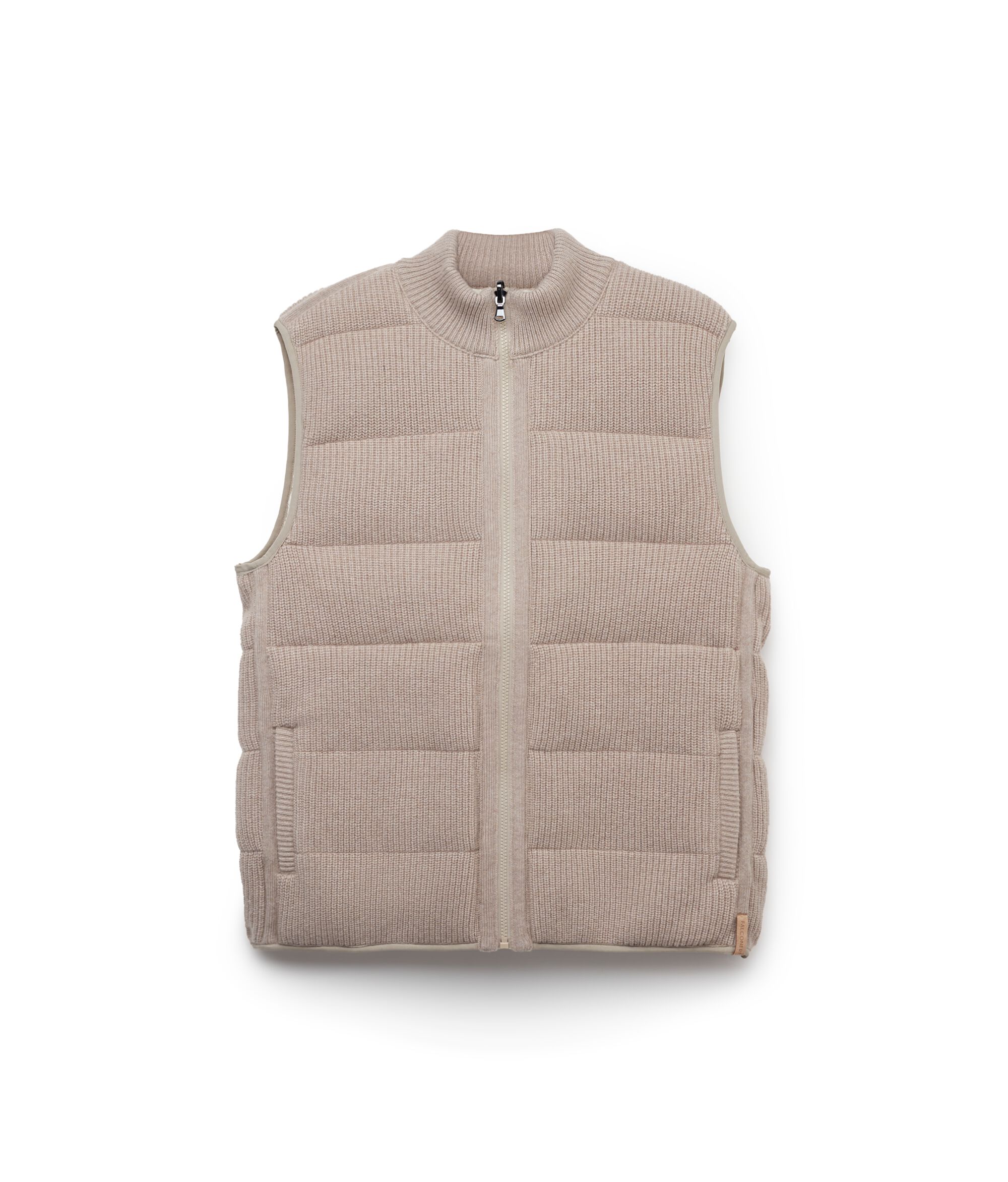 Reversible Cashmere Sleeveless Short Quilted Jacket